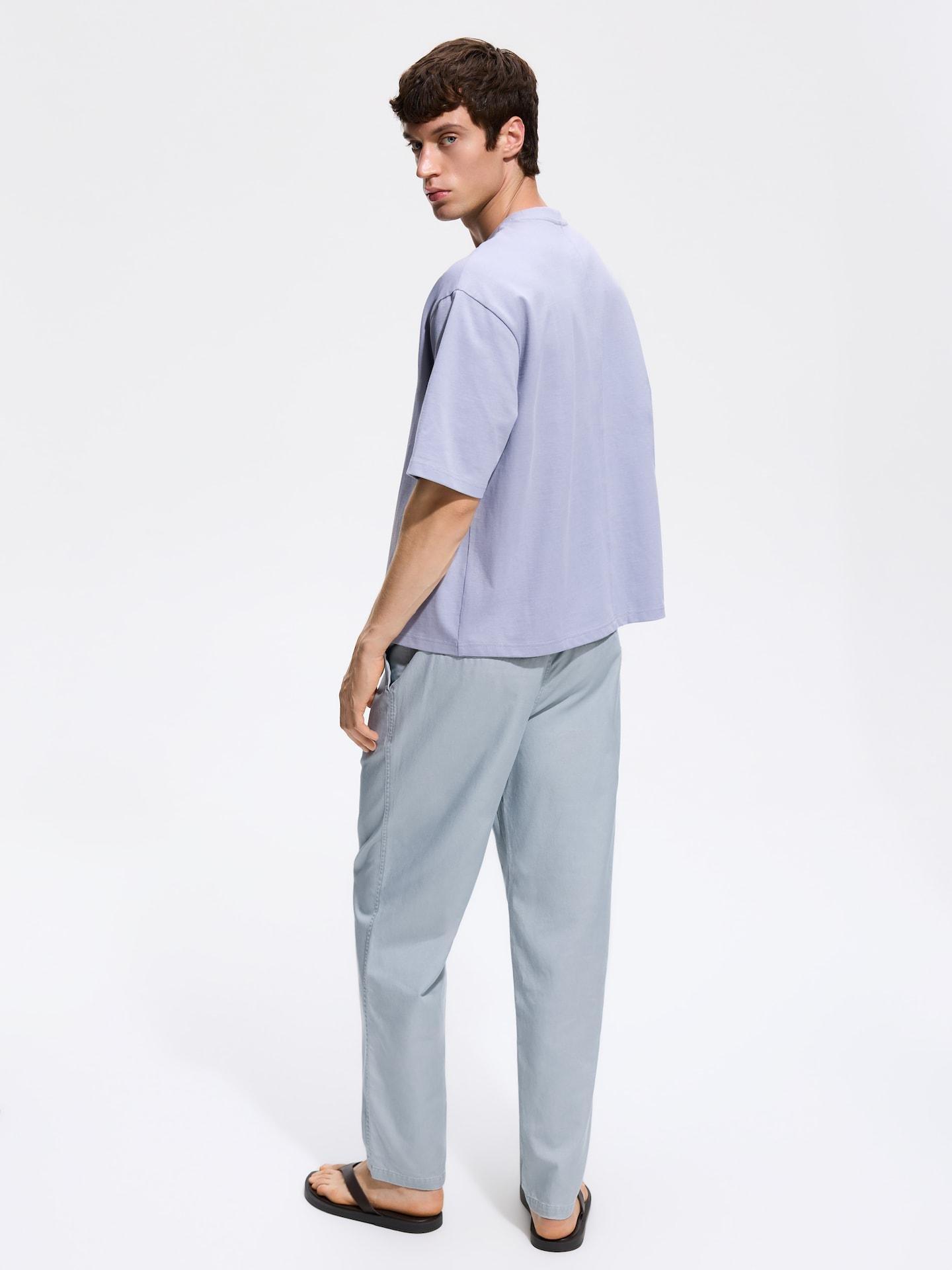 Grey Loose Carrot Trousers, Light grey, large image number 3