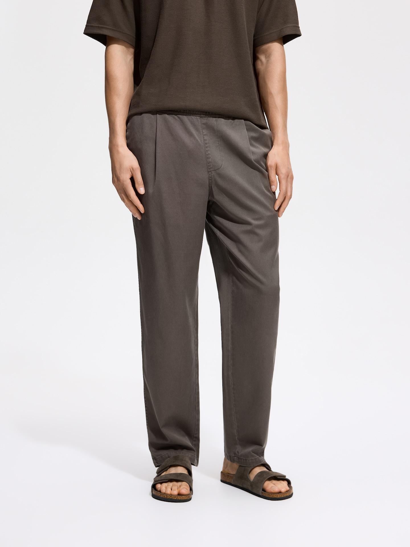 Brown Loose Carrot Trousers, Brown, medium
