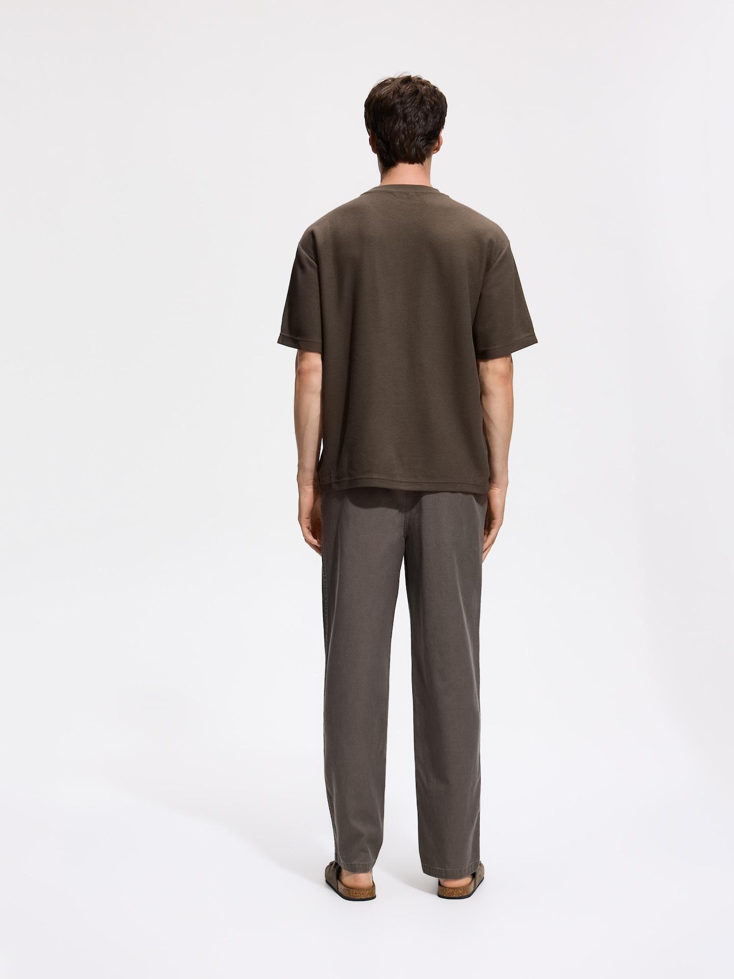 Brown Loose Carrot Trousers, Brown, large image number 2