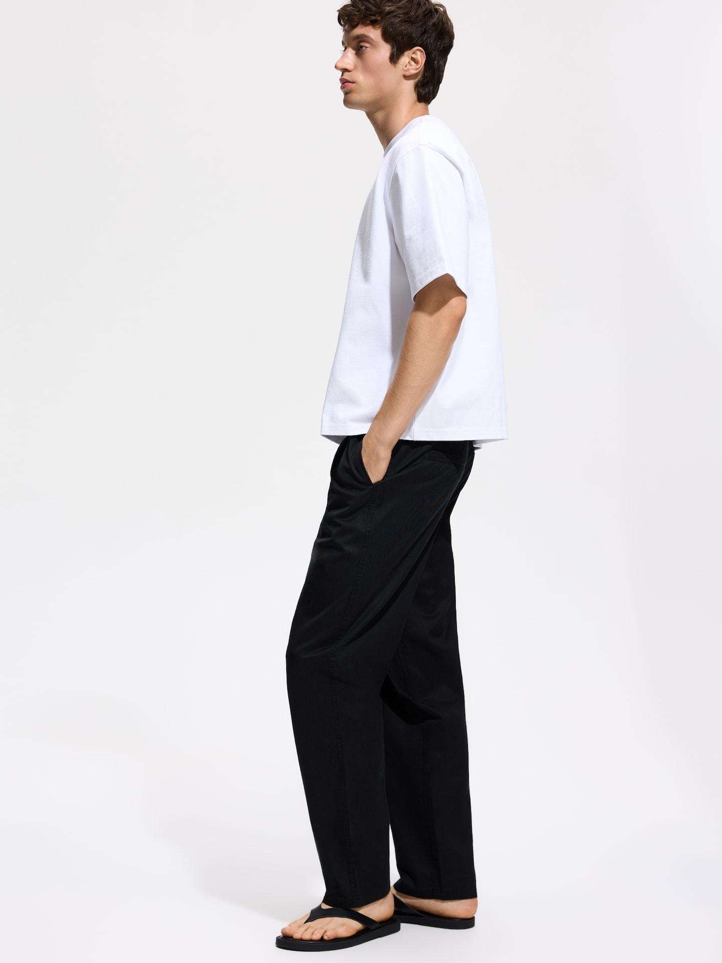 Black Loose Carrot Trousers, Black, large image number 2