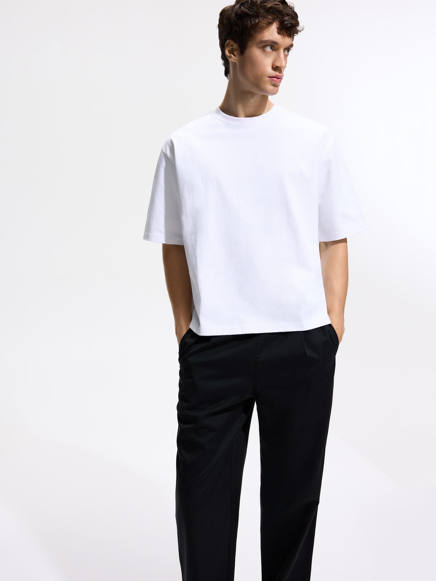 Black Loose Carrot Trousers, Black, large image number 3