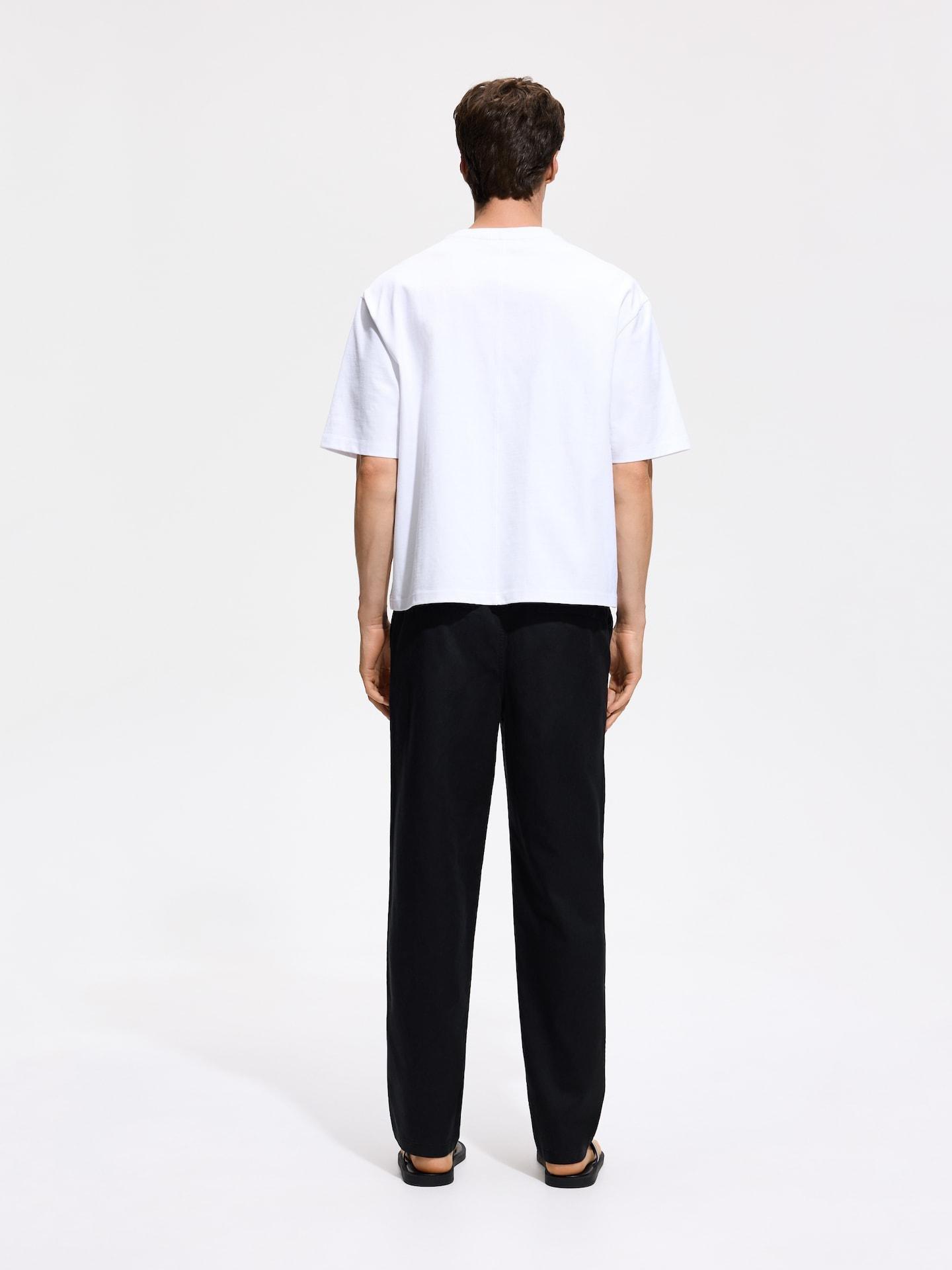 Black Loose Carrot Trousers, Black, large image number 4