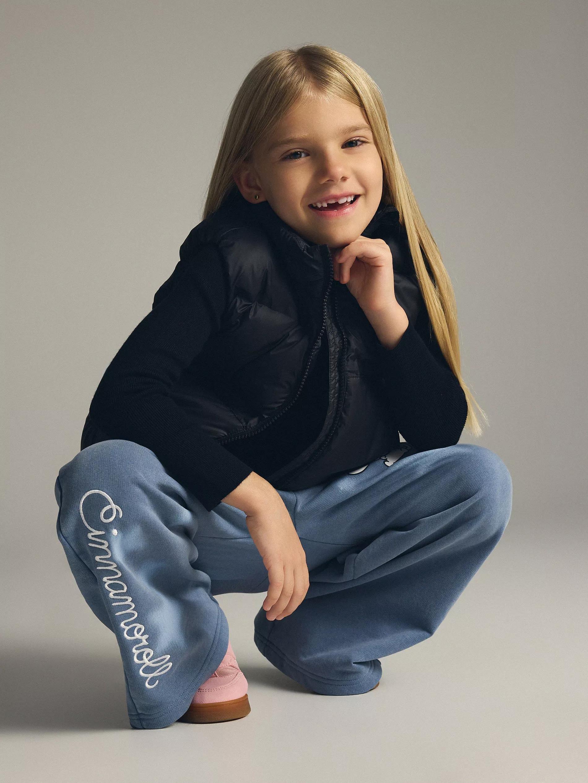 GIRLS` TROUSER S STEEL BLUE, Blue, medium