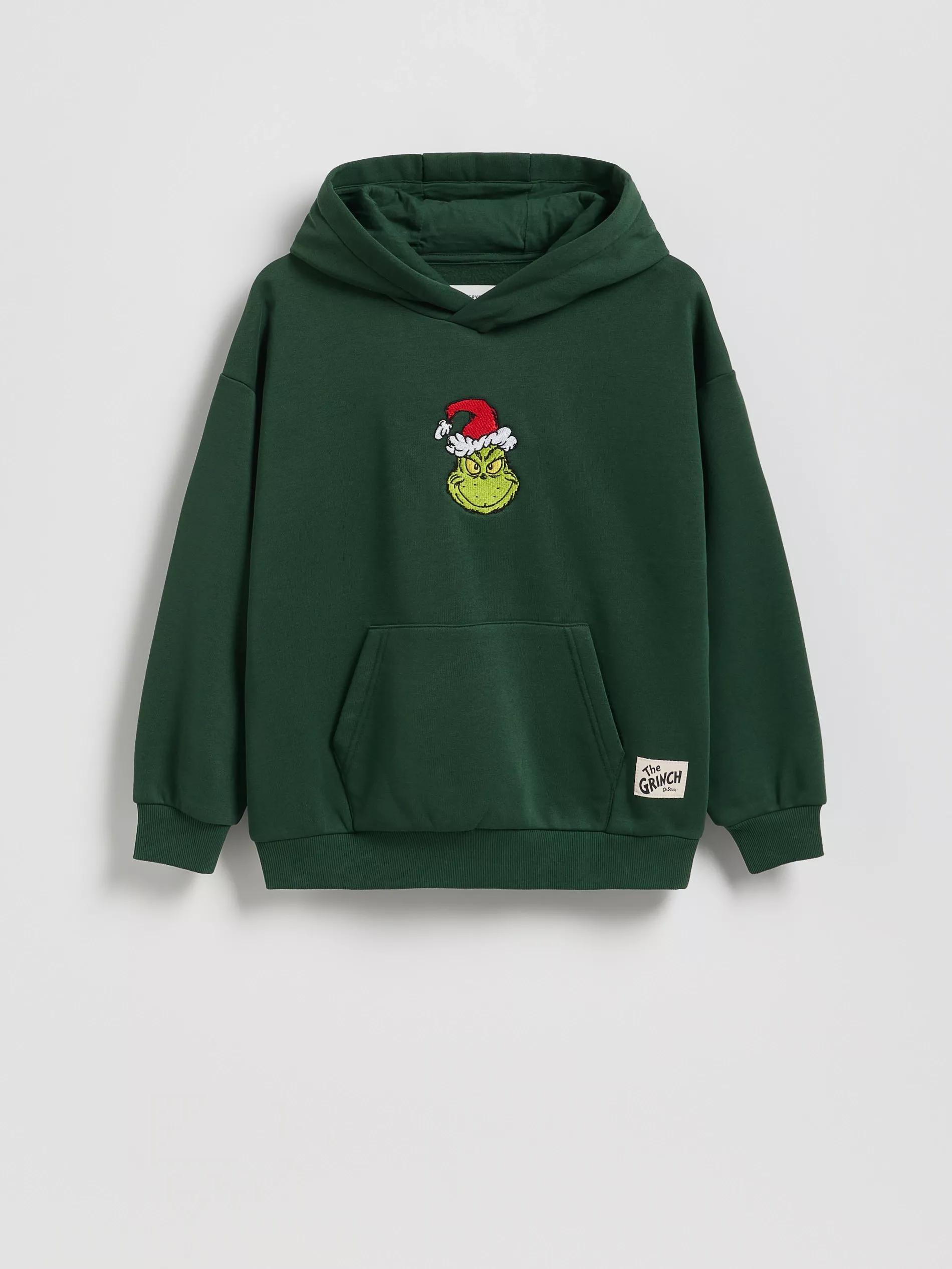Green Christmas Sweatshirt Grinch, Khaki, medium