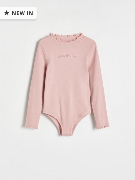Reserved - Pink Cotton Bodysuit With Embroidery, Kids Girls