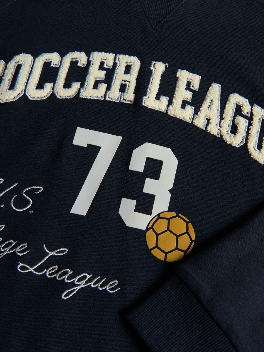 Navy Cotton Long Sleeve T-Shirt, Navy, large image number 2