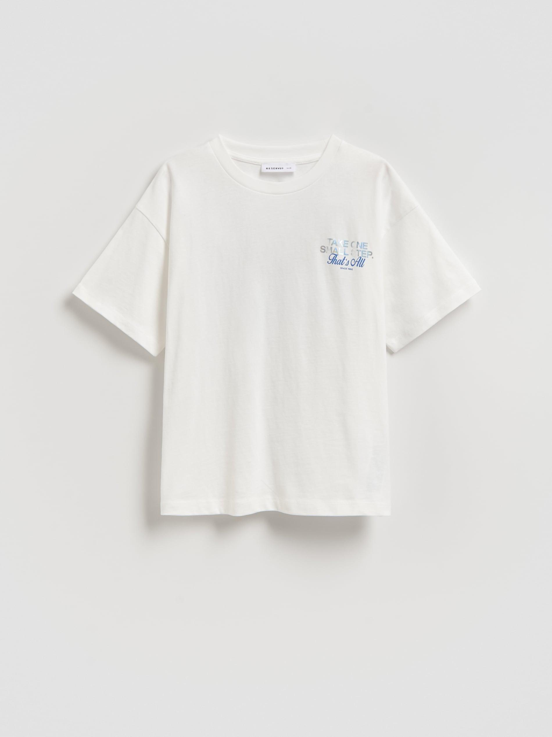 Cream Back Print T-Shirt, Ivory, large image number 0