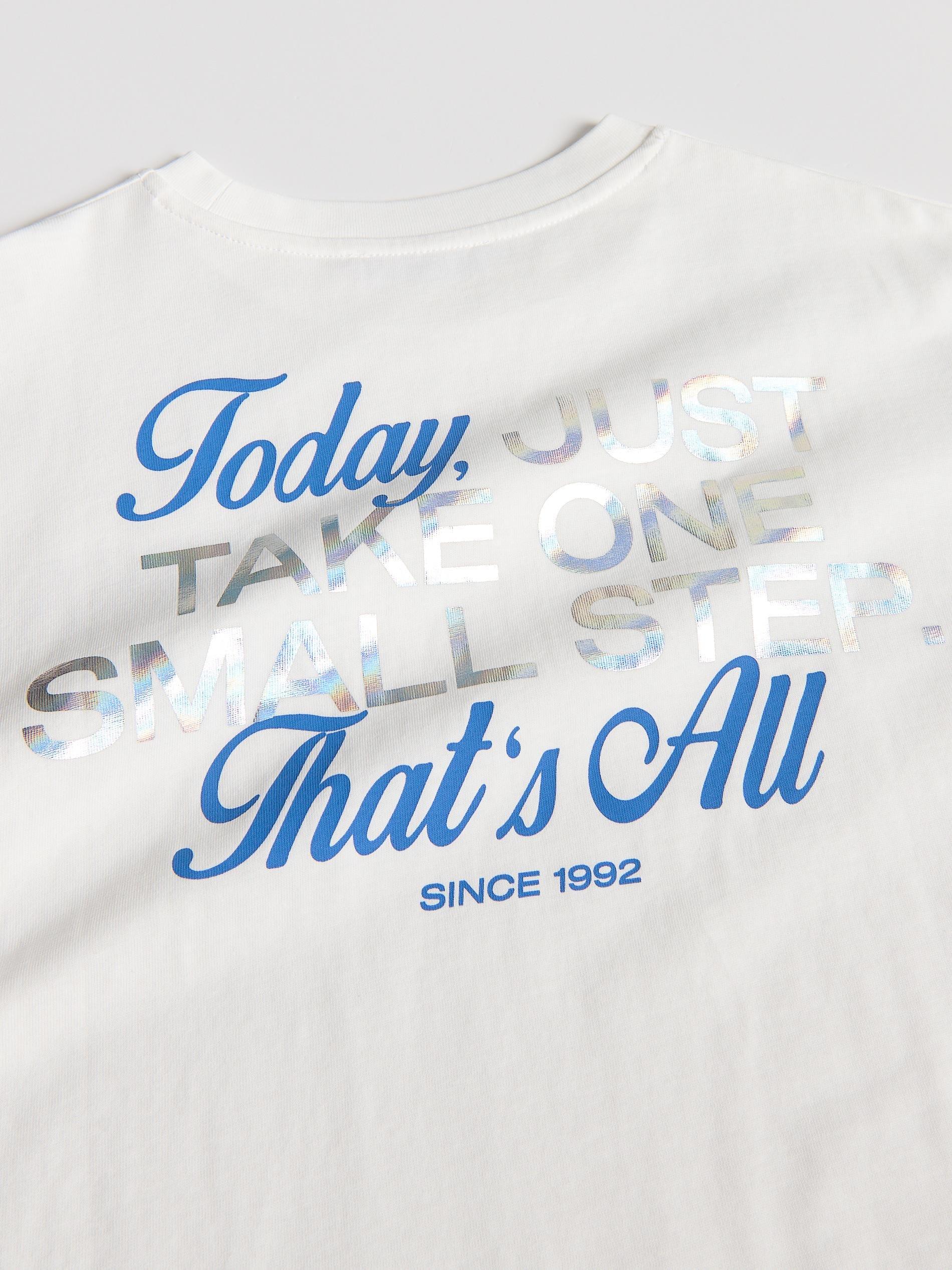 Cream Back Print T-Shirt, Ivory, large image number 1