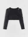 Reserved - black Blouse with mesh sleeves