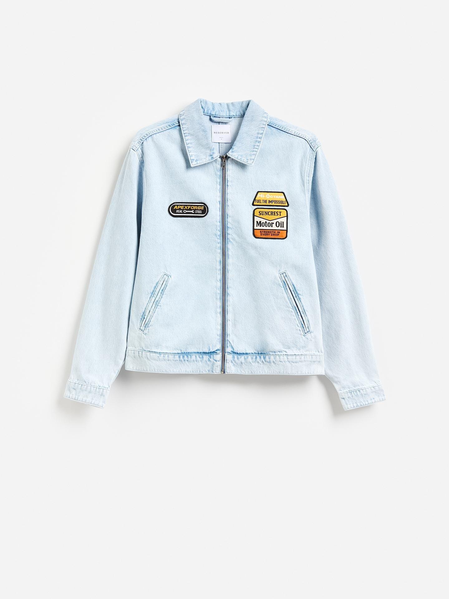 Blue Denim Jacket With Patches, Blue, large image number 3