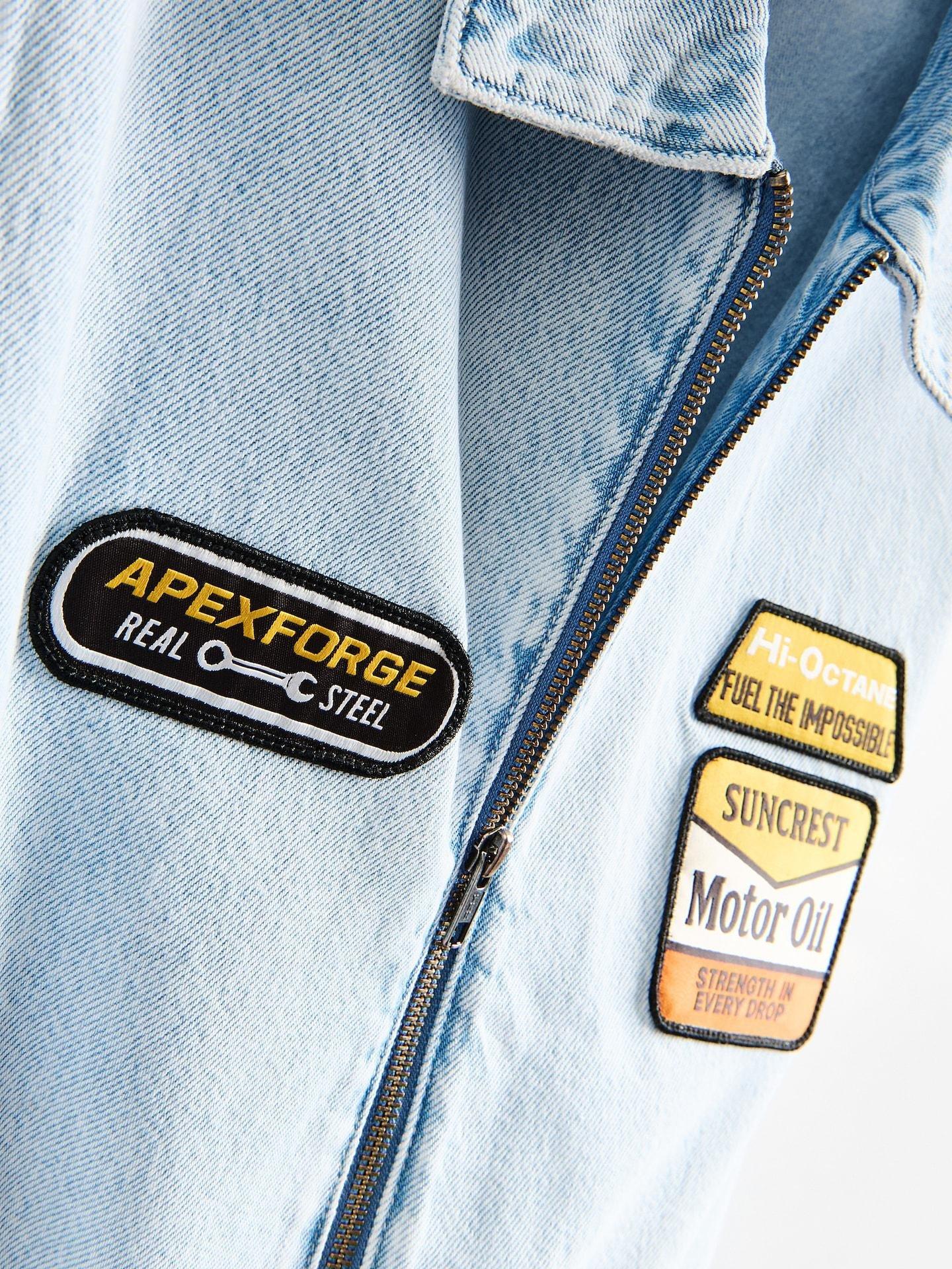 Blue Denim Jacket With Patches, Blue, large image number 5