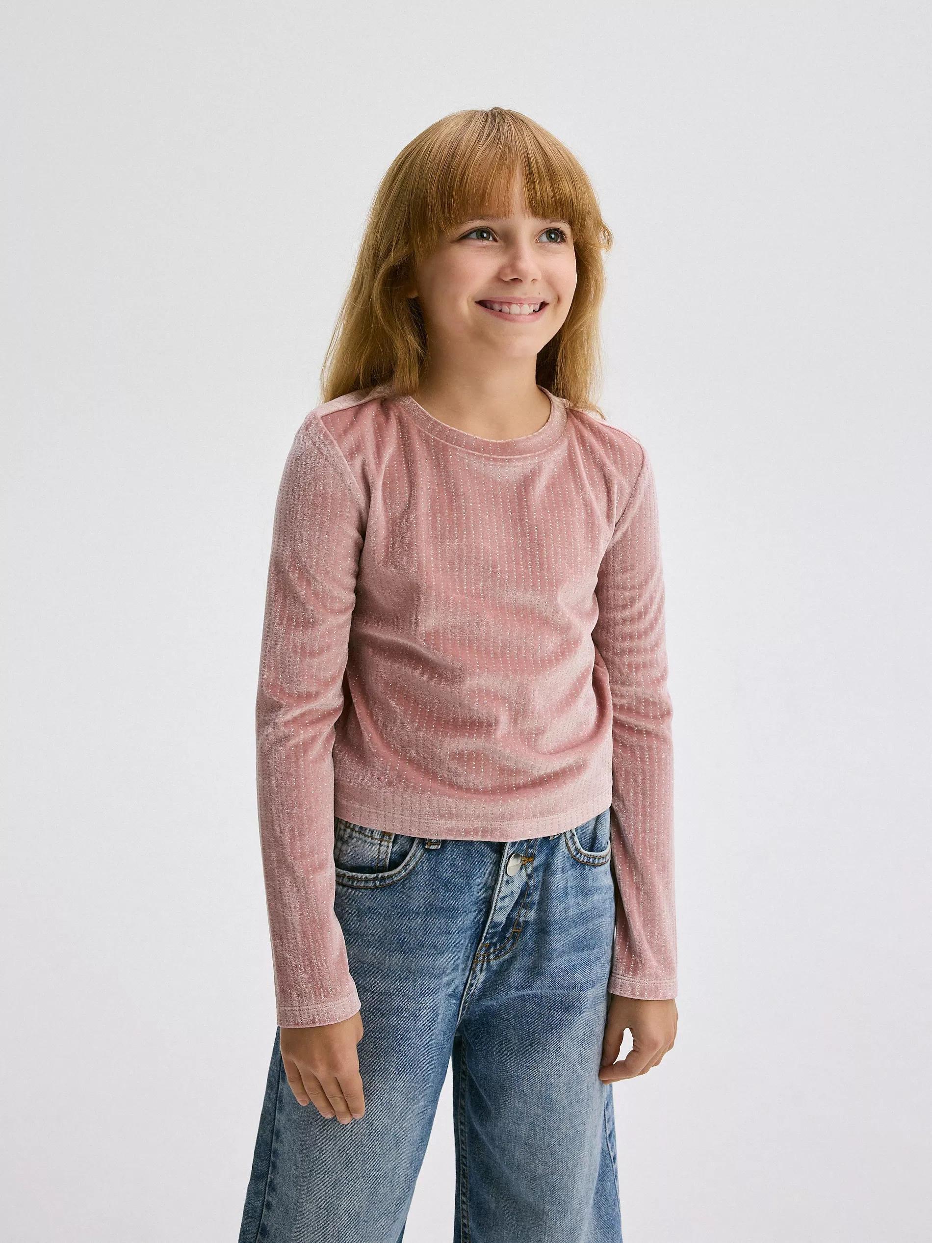 Pink Blouse With Metallic Thread, , large image number 1