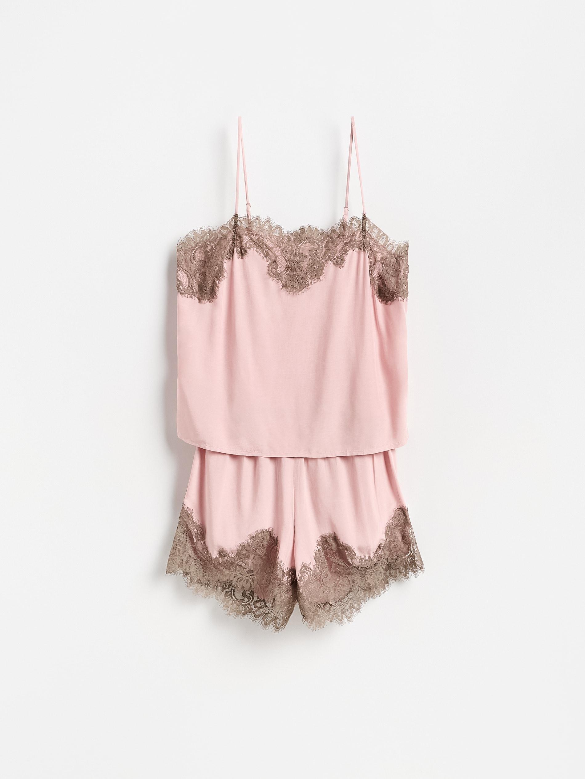 Pink Two Piece Viscose Pyjama Set, Pink, large image number 4