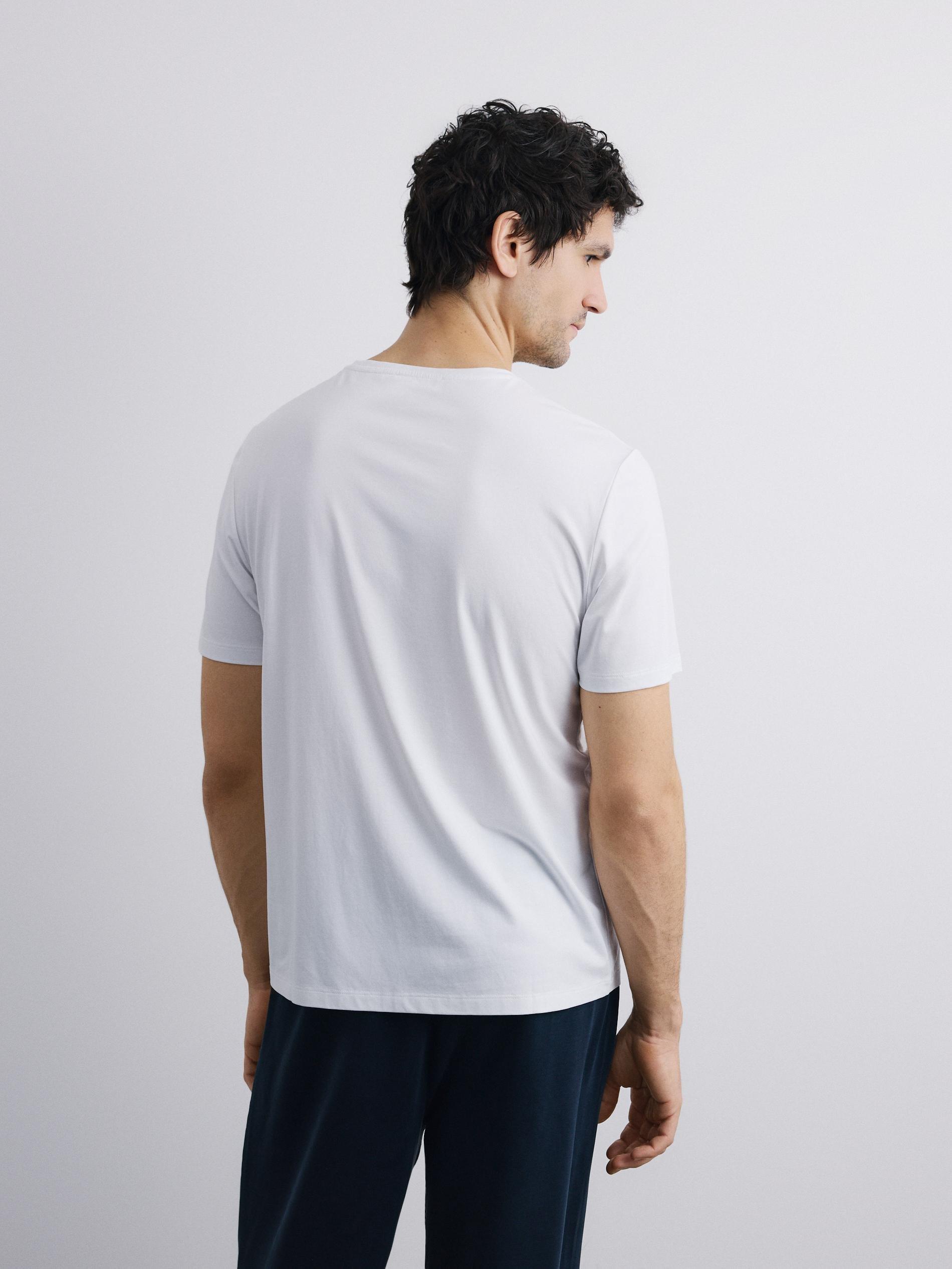 White Regular Fit Mercerised Cotton Rich T-Shirt, White, large image number 3