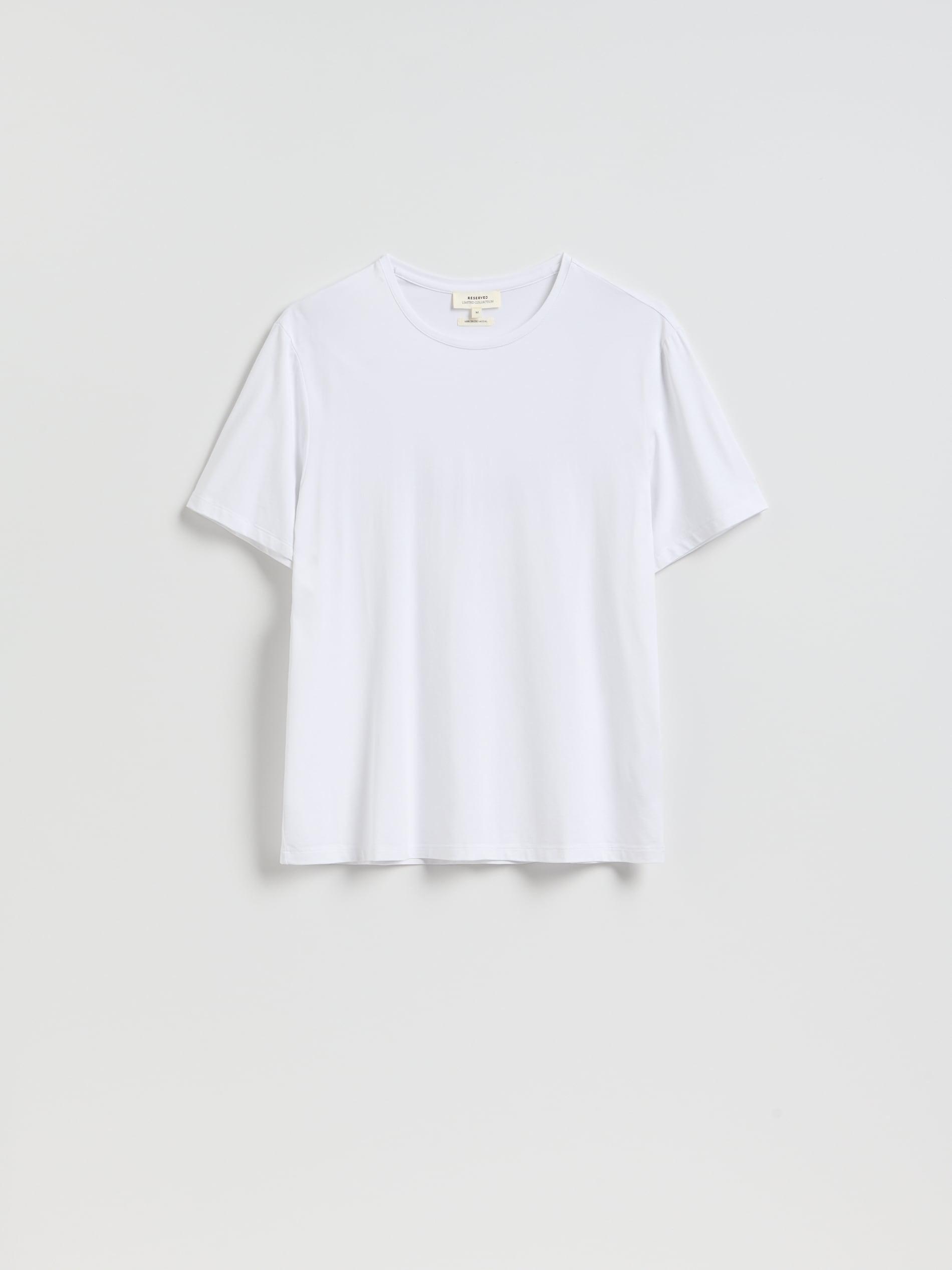 White Regular Fit Mercerised Cotton Rich T-Shirt, White, large image number 4