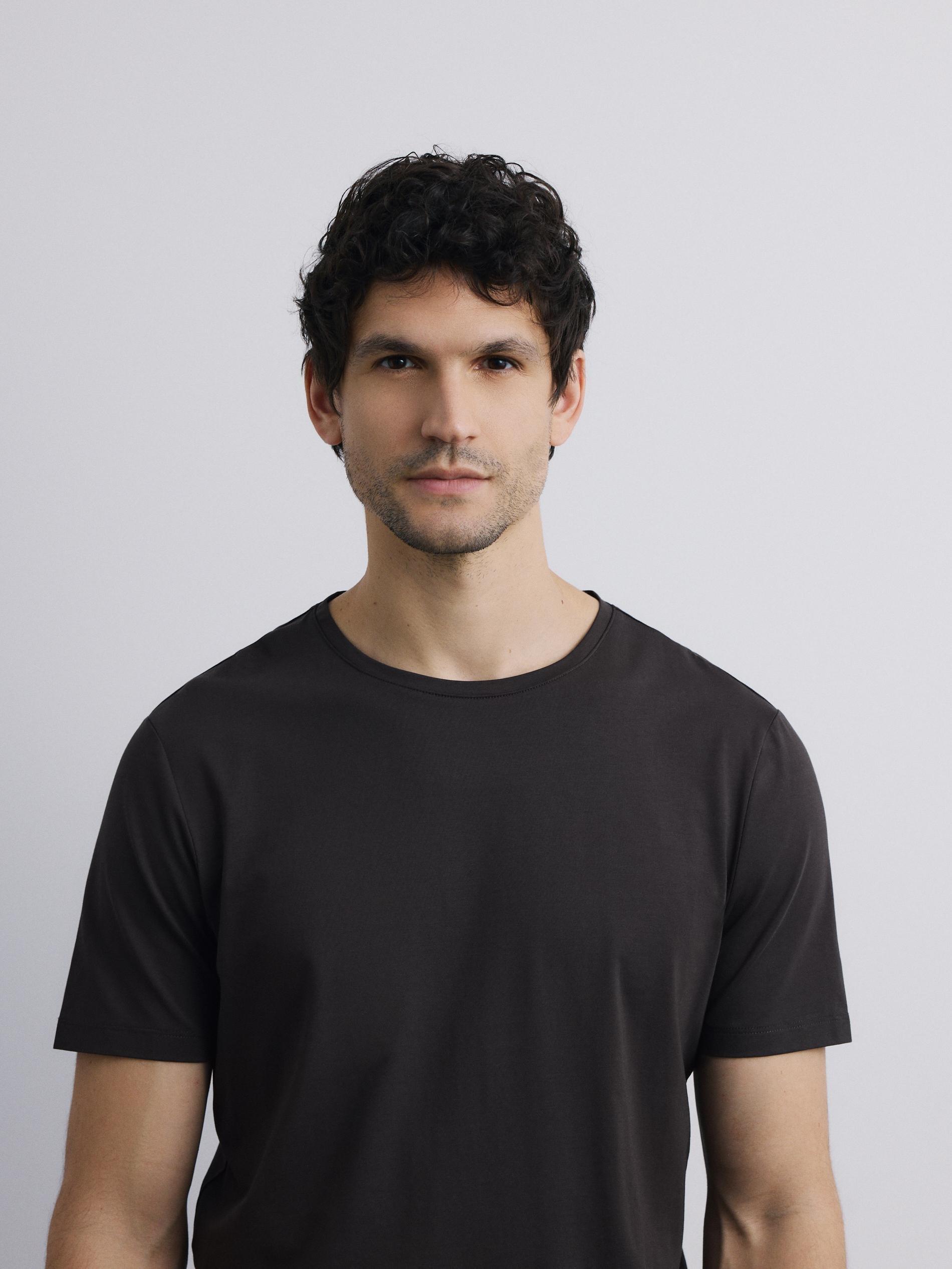 Brown Regular Fit Mercerised Cotton Rich T-Shirt, Brown, large image number 2