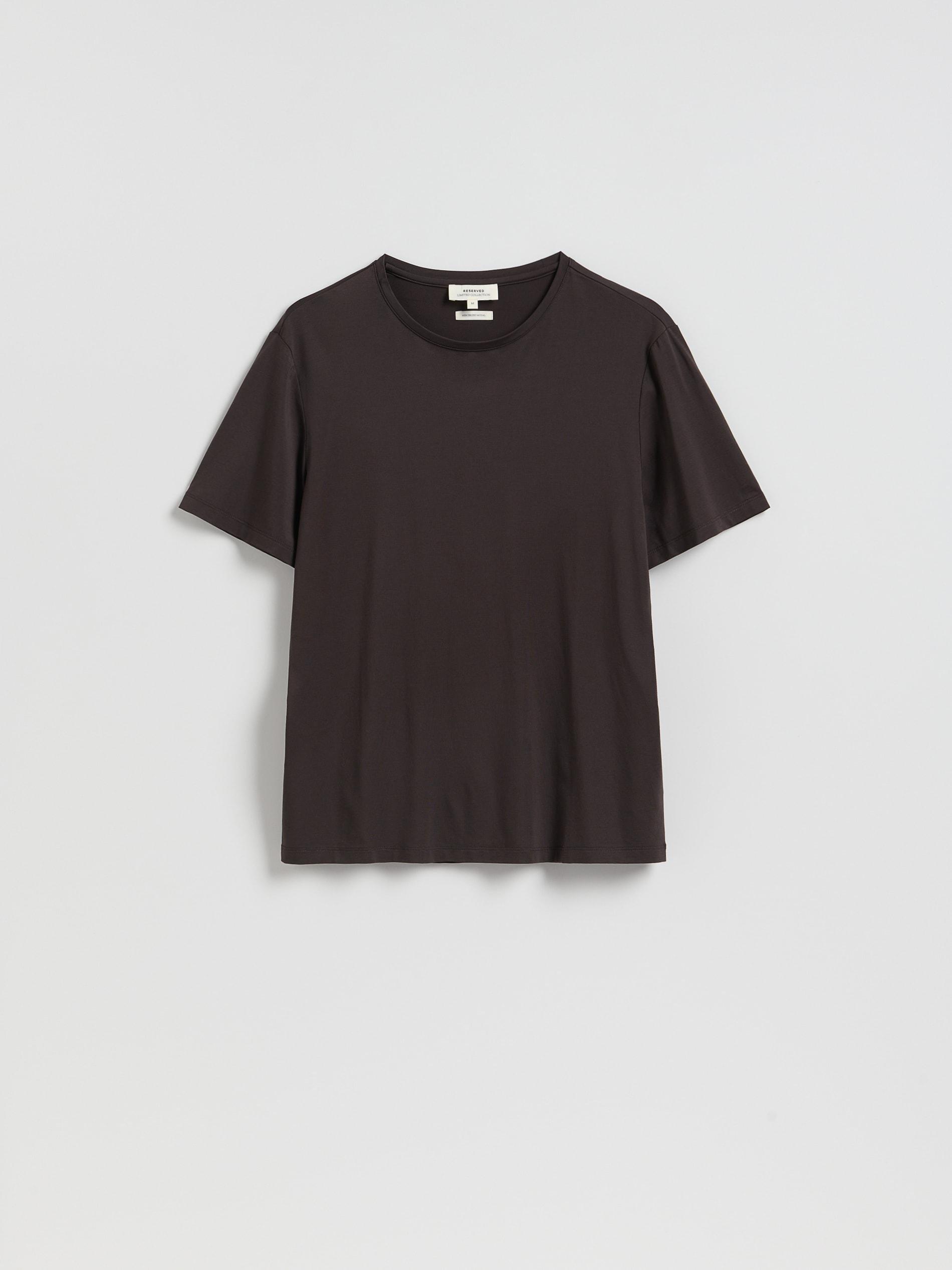 Brown Regular Fit Mercerised Cotton Rich T-Shirt, Brown, large image number 4