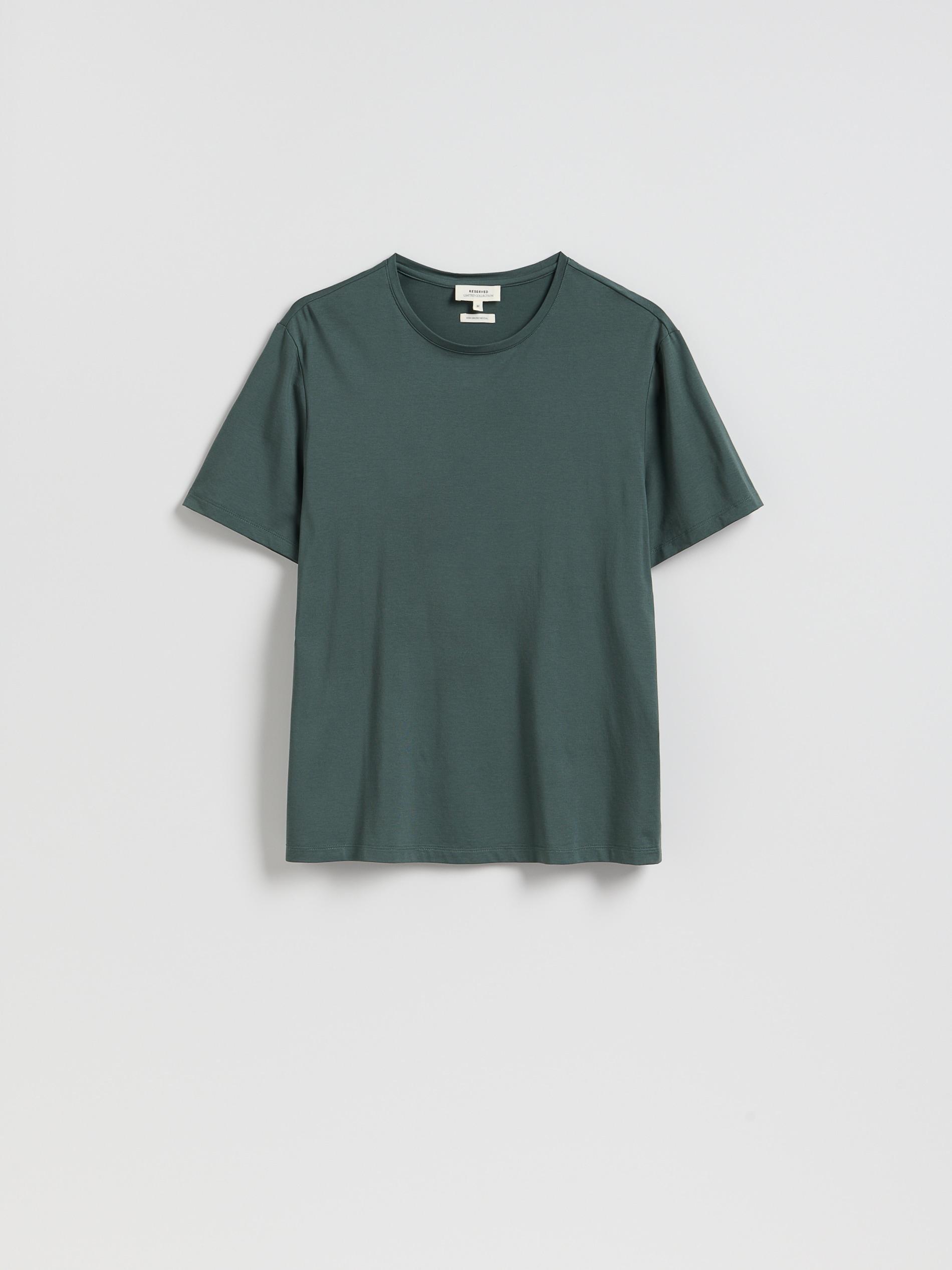 Steel Green Regular Fit Mercerised Cotton Rich T-Shirt, Green, large image number 4