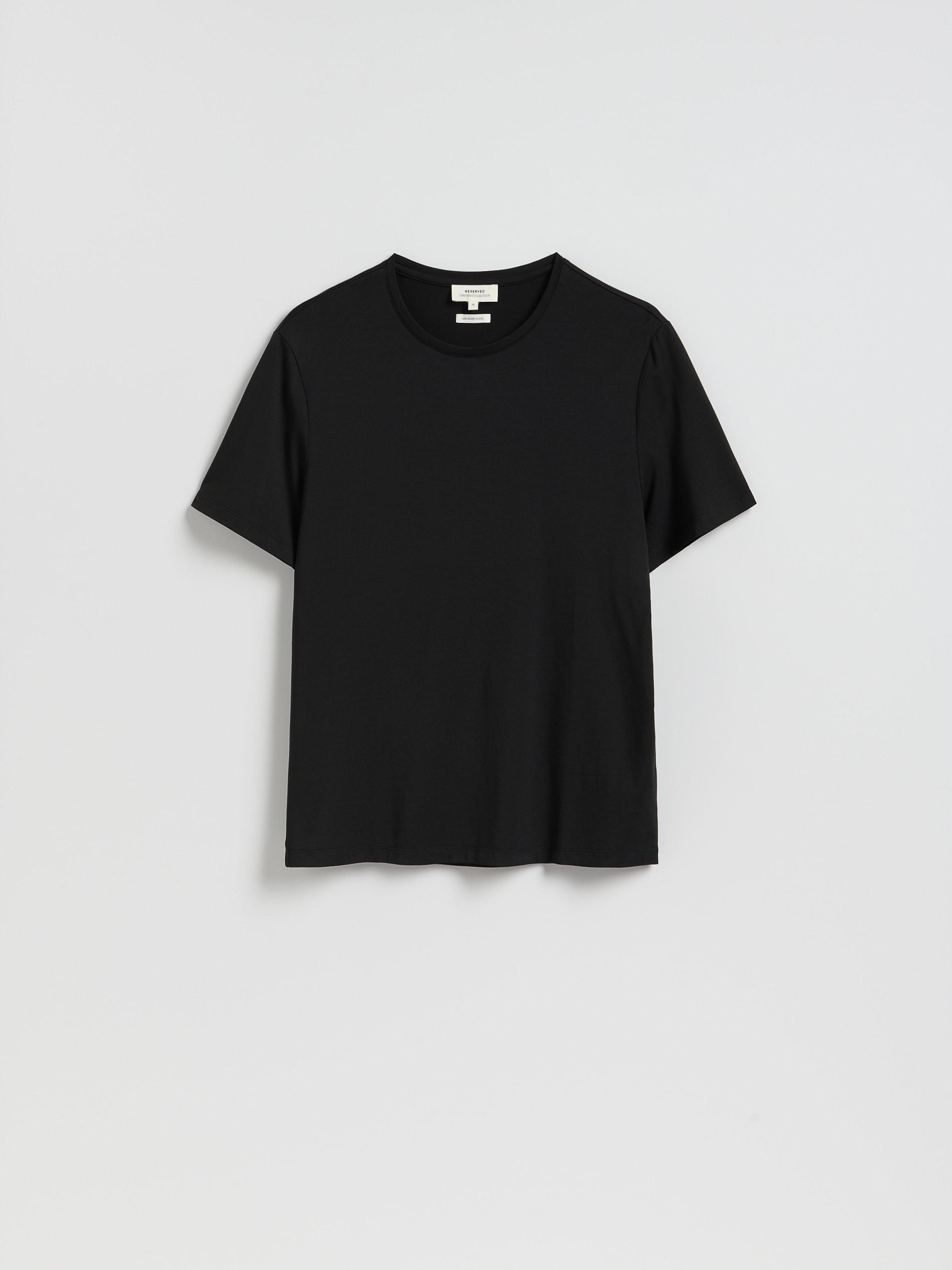 Black Regular Fit Mercerised Cotton Rich T-Shirt, Black, large image number 4