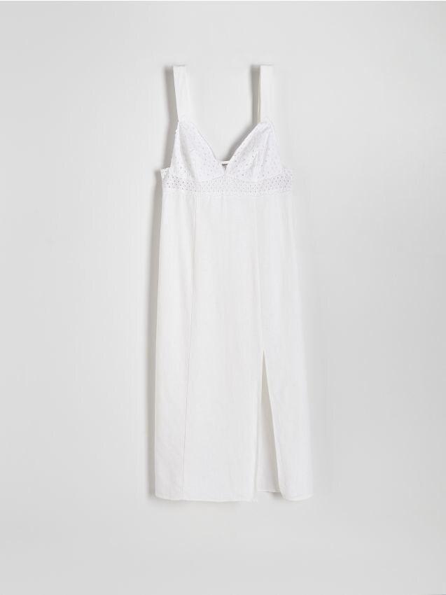 White Linen Rich Dress, , large image number 0