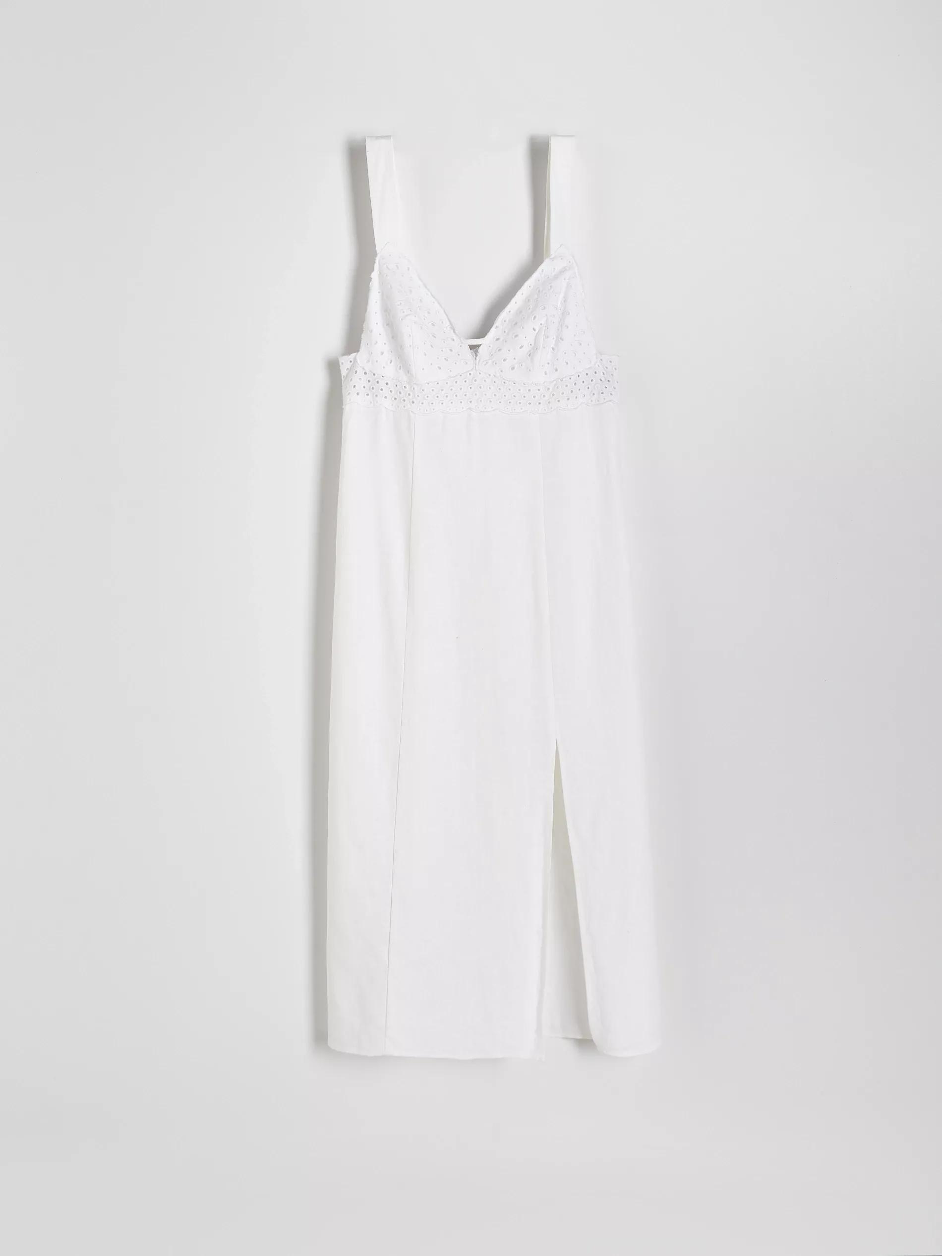 White Linen Rich Dress, , large image number 8