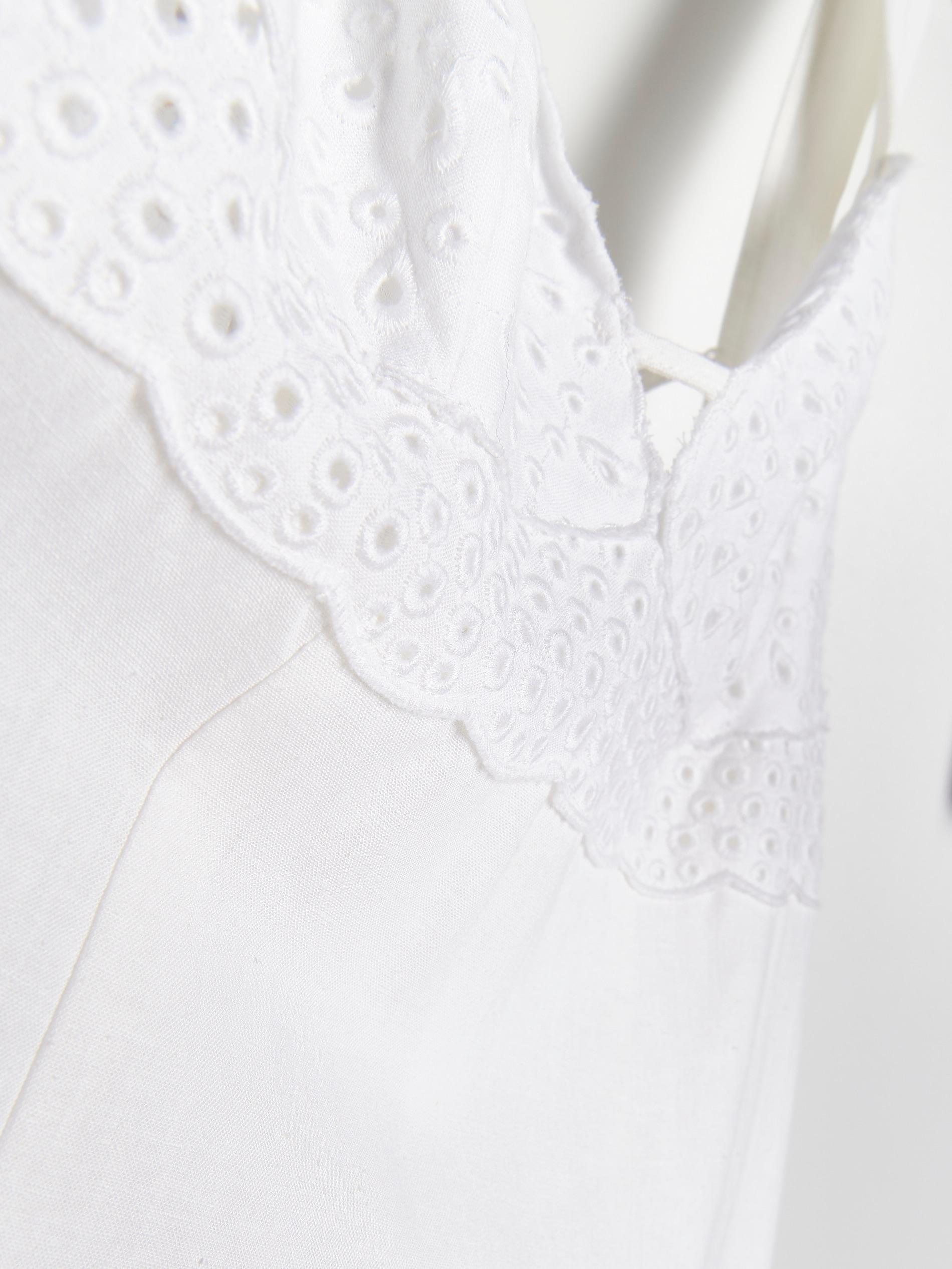 White Linen Rich Dress, , large image number 9