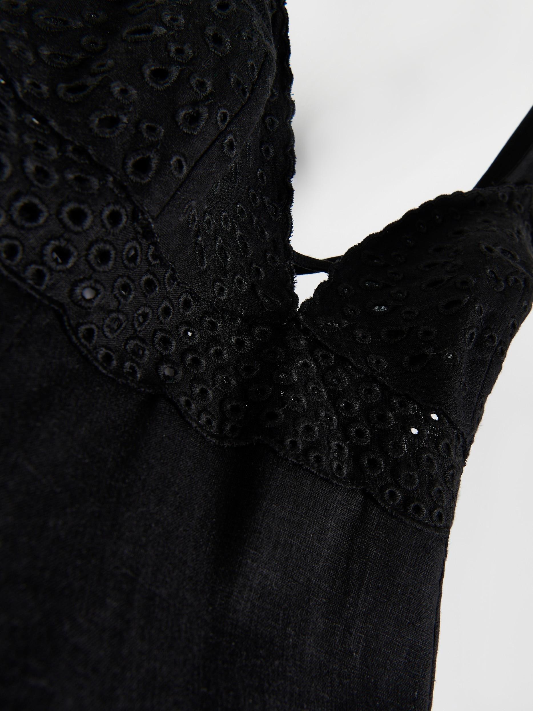 Black Linen Rich Dress, , large image number 3