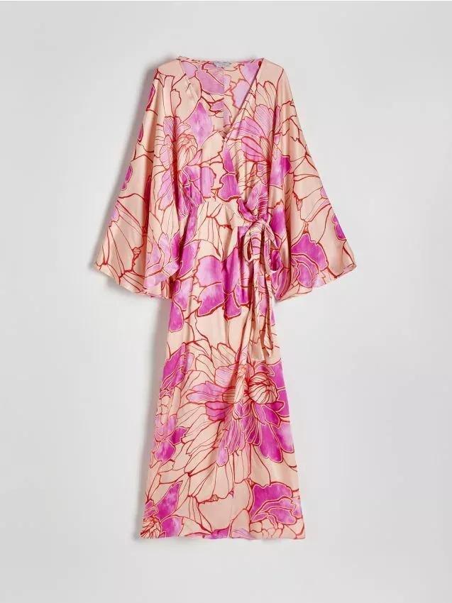 Multicolor Viscose Kimono Dress, , large image number 0