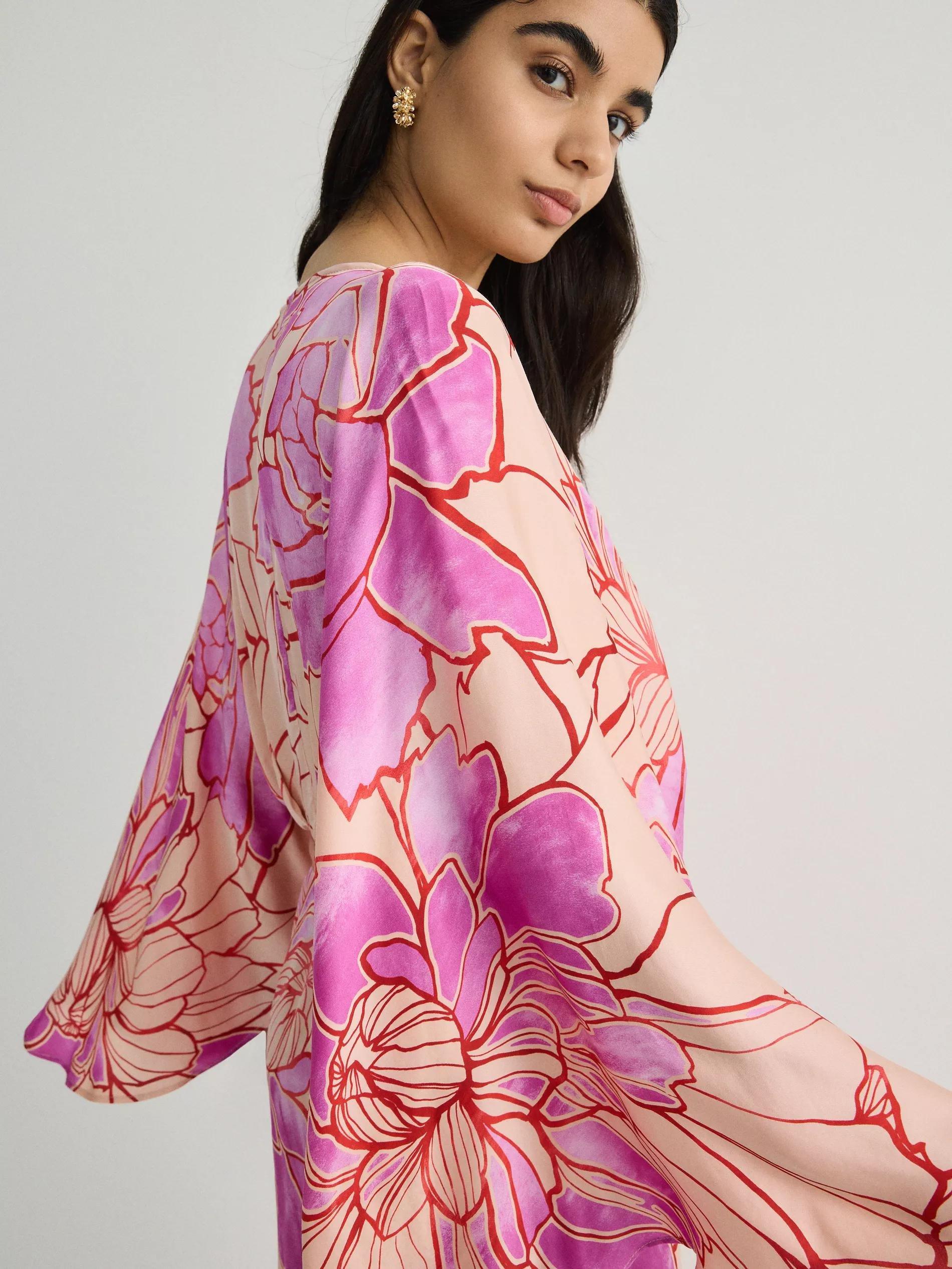 Multicolor Viscose Kimono Dress, Multicolor, large image number 2