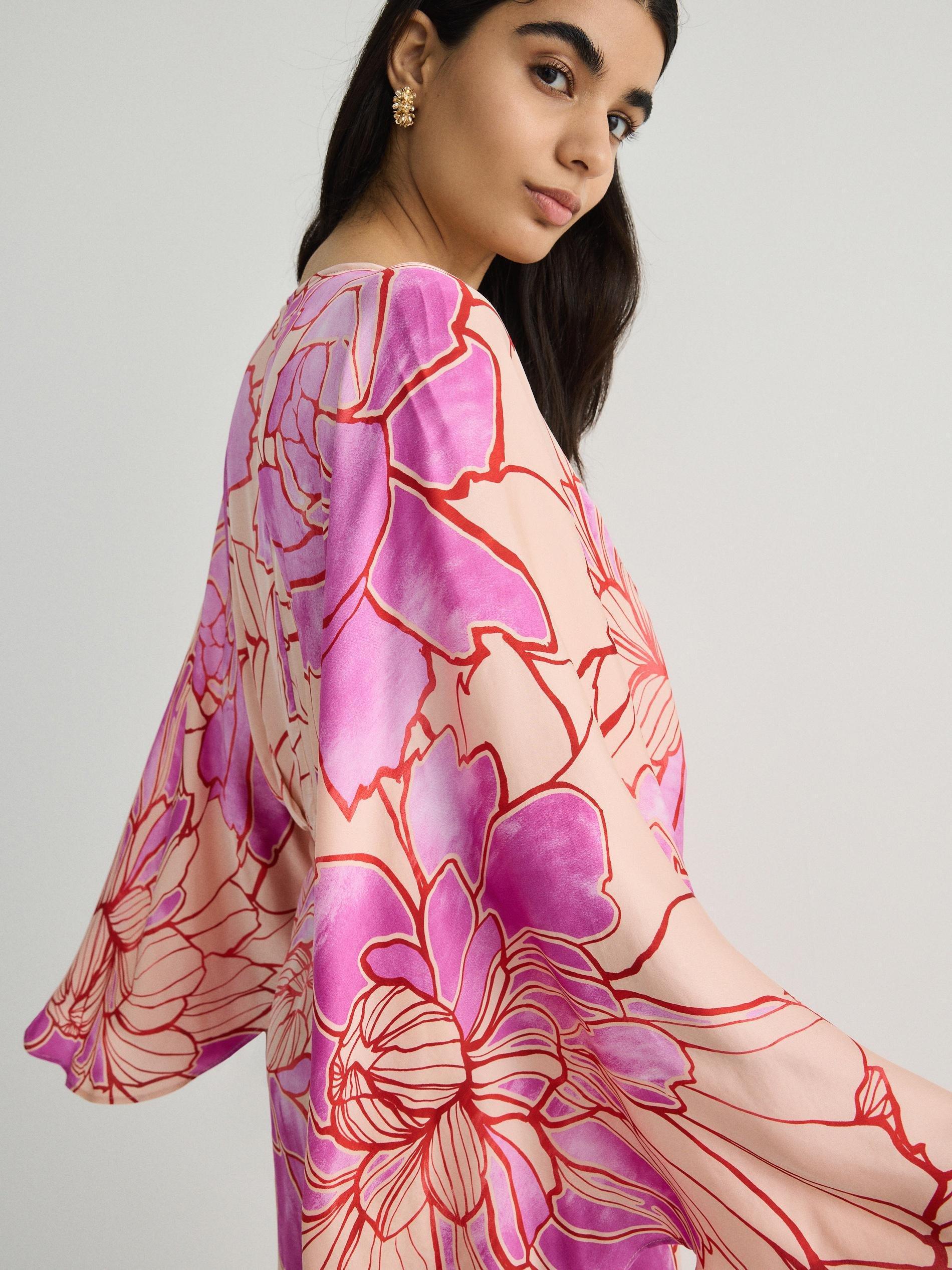 Multicolor Viscose Kimono Dress, , large image number 3