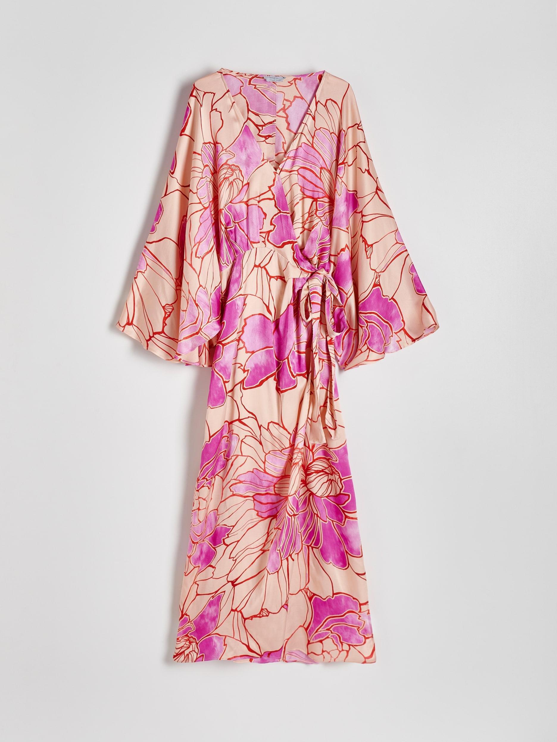 Multicolor Viscose Kimono Dress, , large image number 5