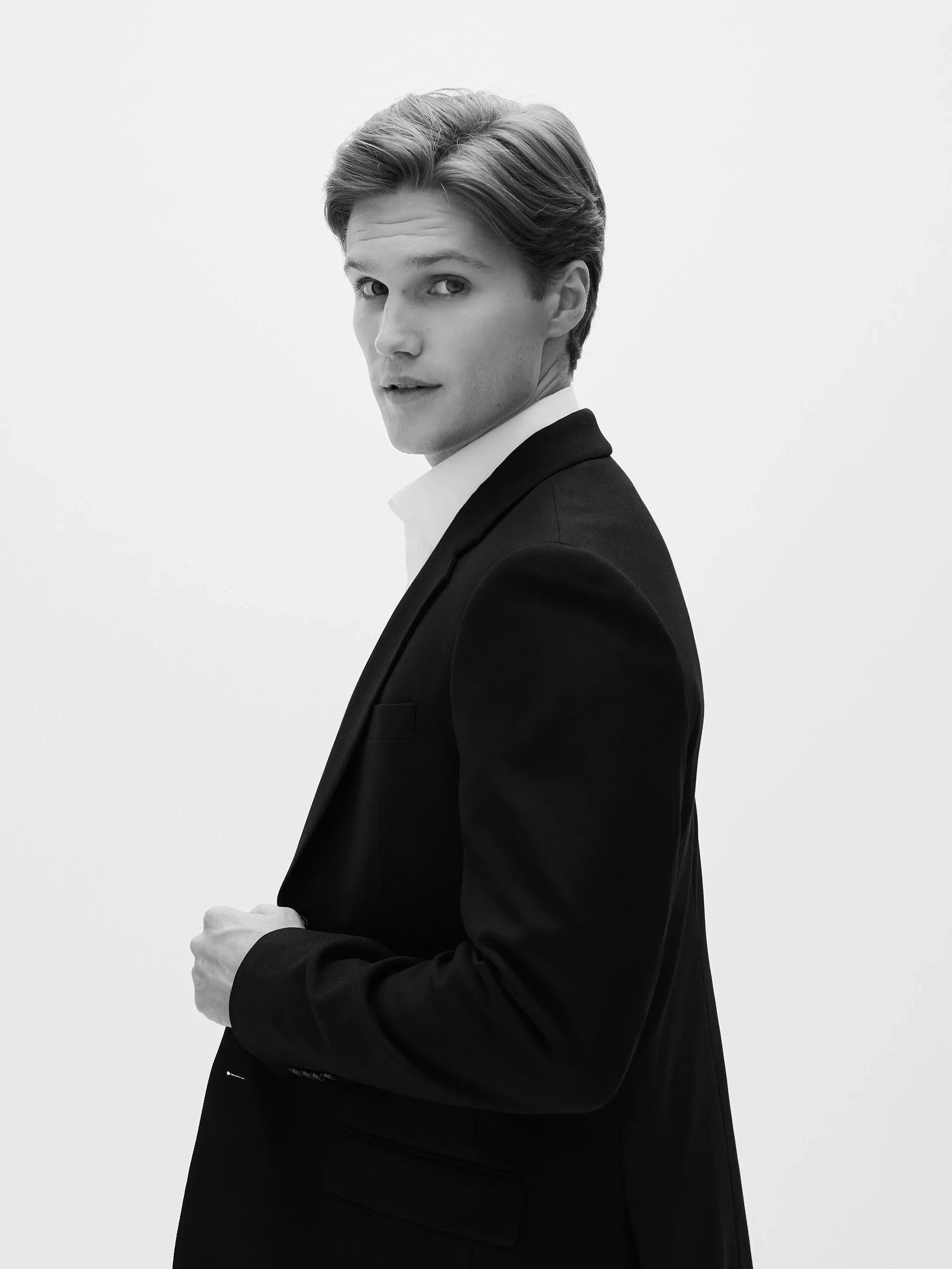 NAVY Slim fit blazer with viscose blend, Navy, large image number 3