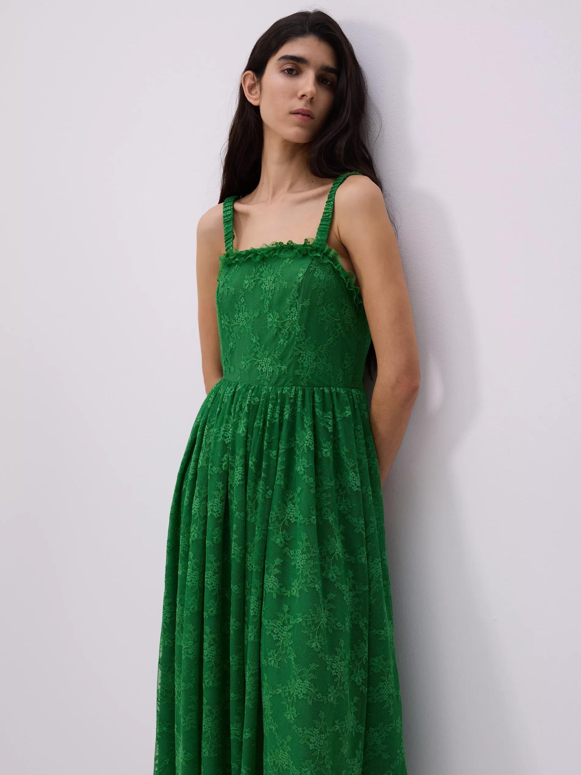 Green Lace Midi Dress, , large image number 4