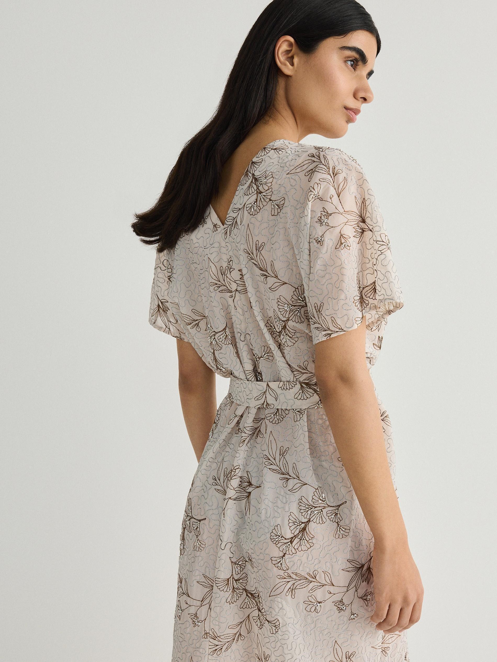 Beige Patterned Maxi Dress, , large image number 2