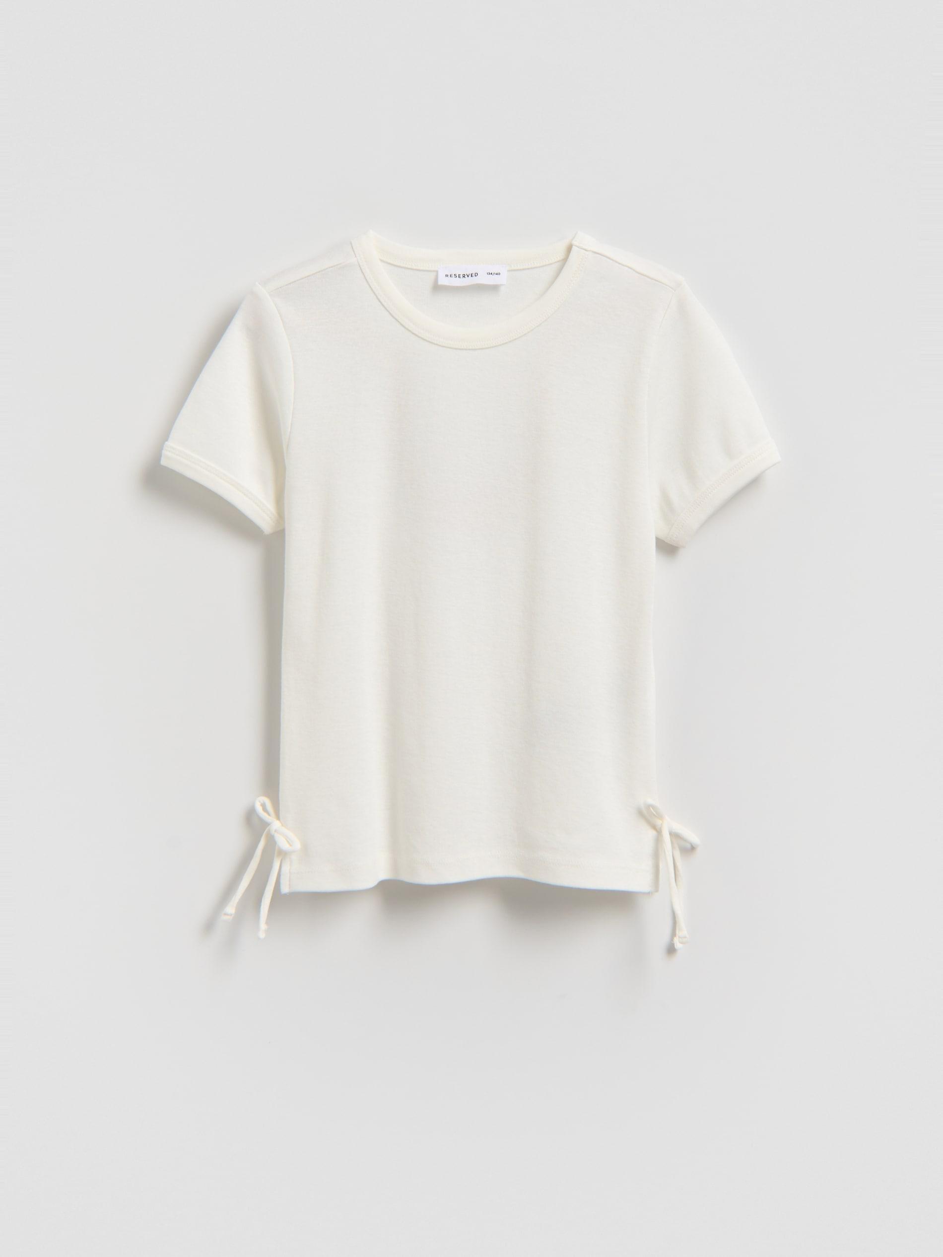 Cream Plain Modal T-Shirt, Ivory, medium