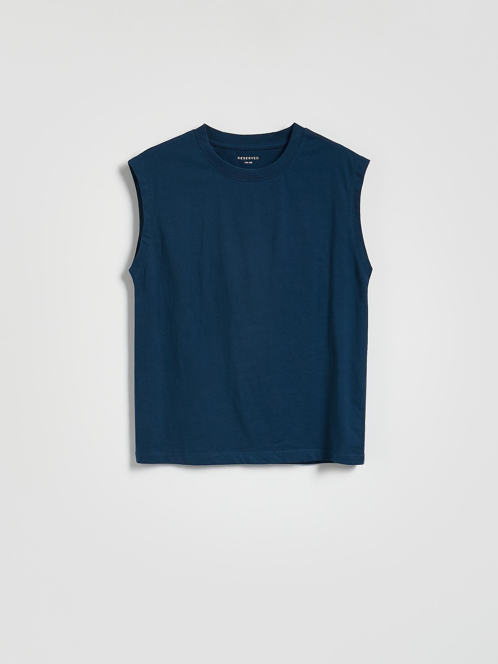 Navy Sleeveless T-Shirt, Navy, large image number 0