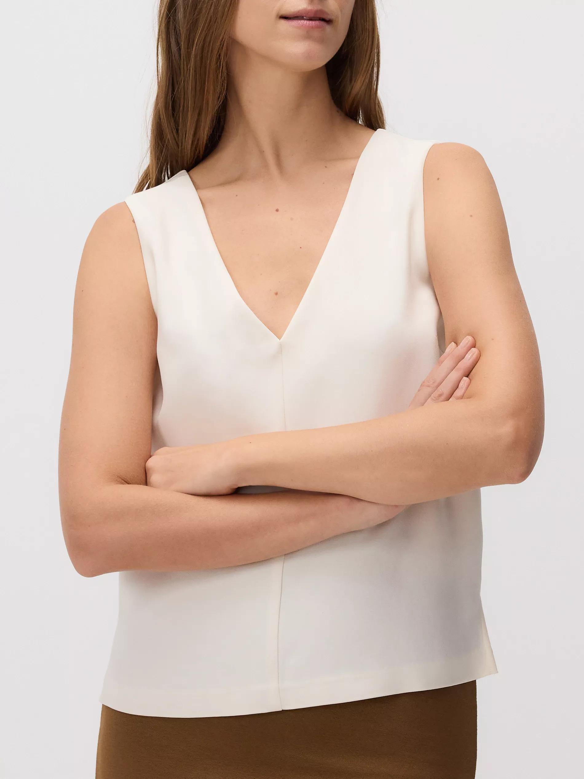 Cream Vest-Cut Top, , large image number 0