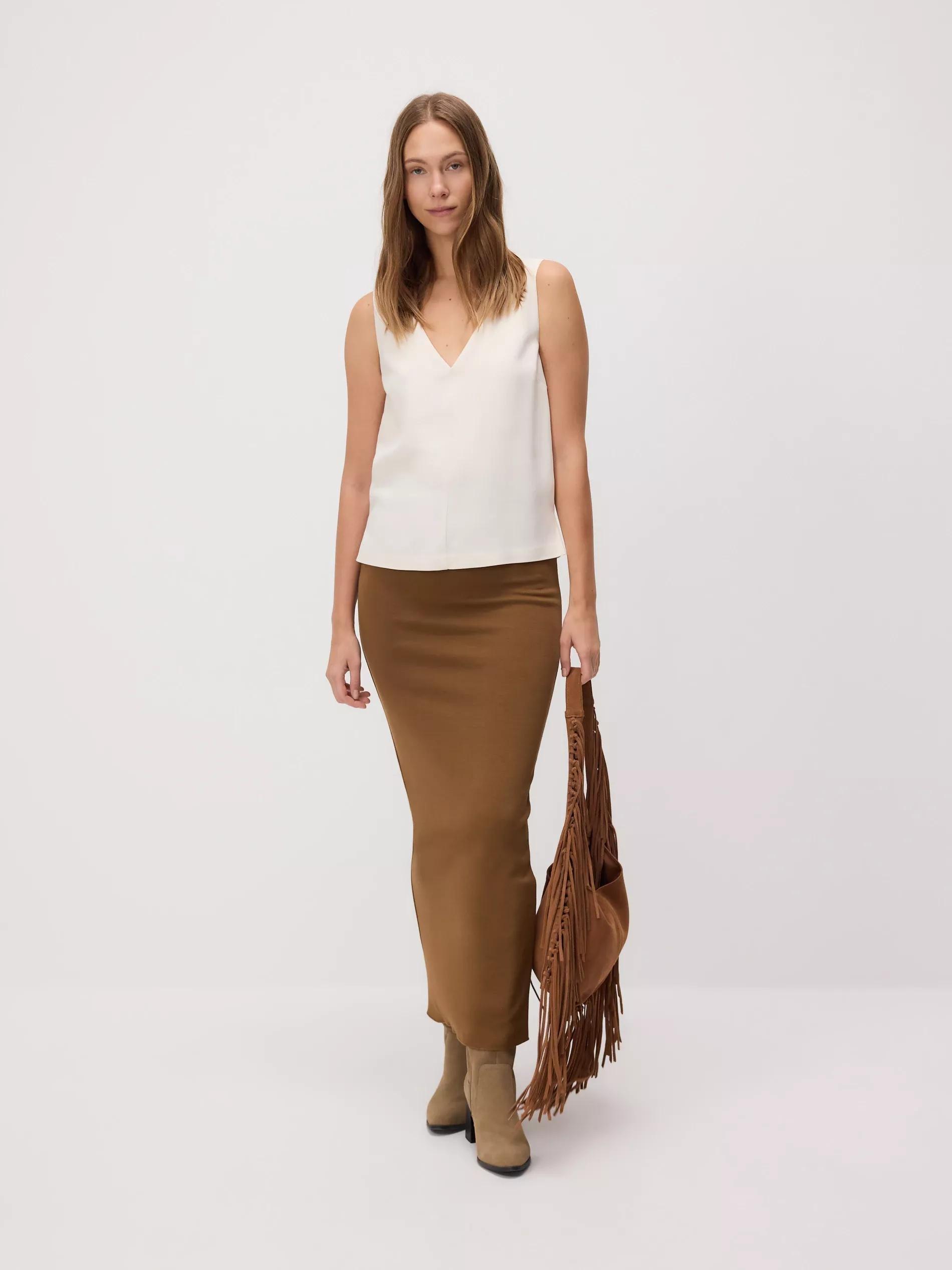 Cream Vest-Cut Top, , large image number 1