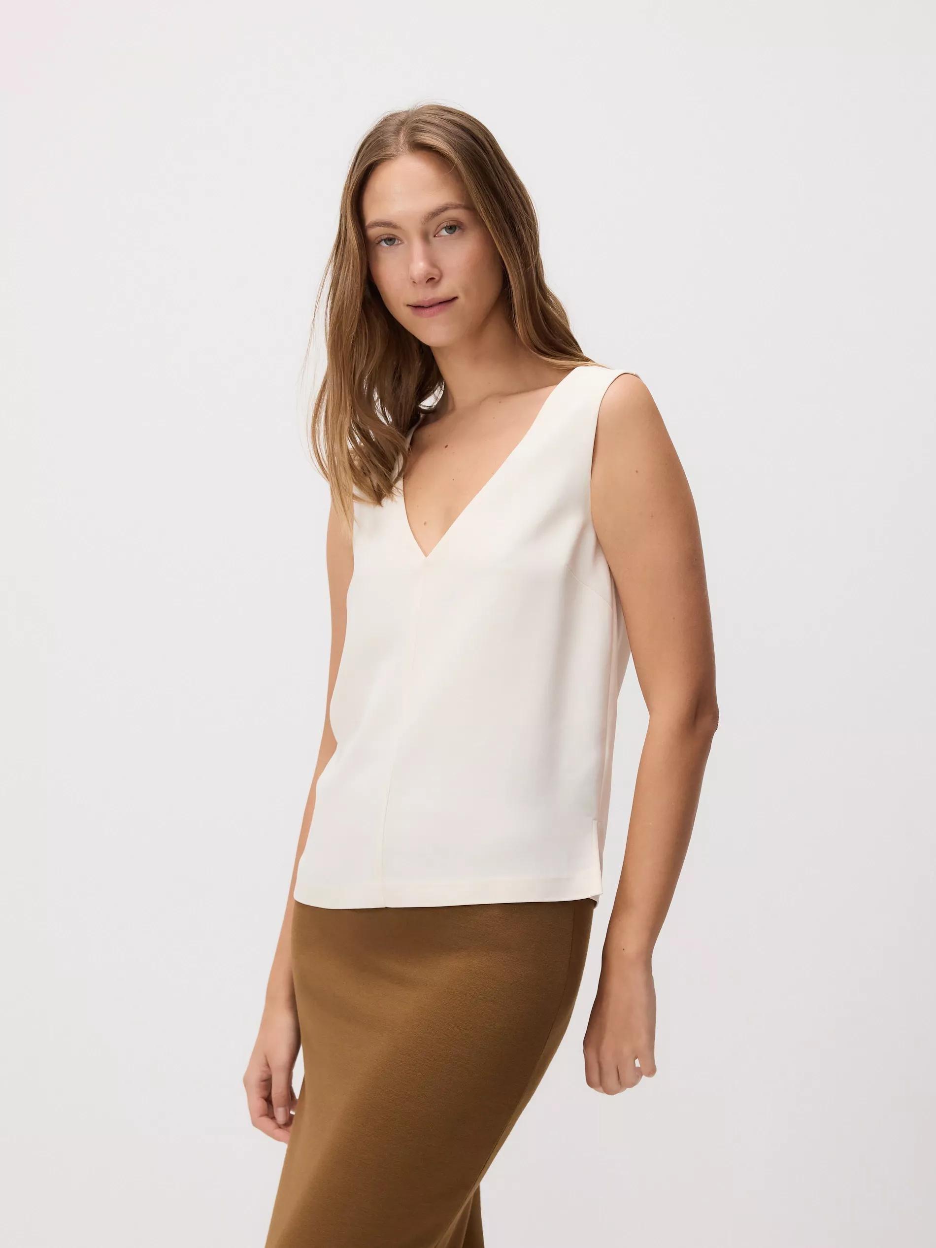 Cream Vest-Cut Top, , large image number 2