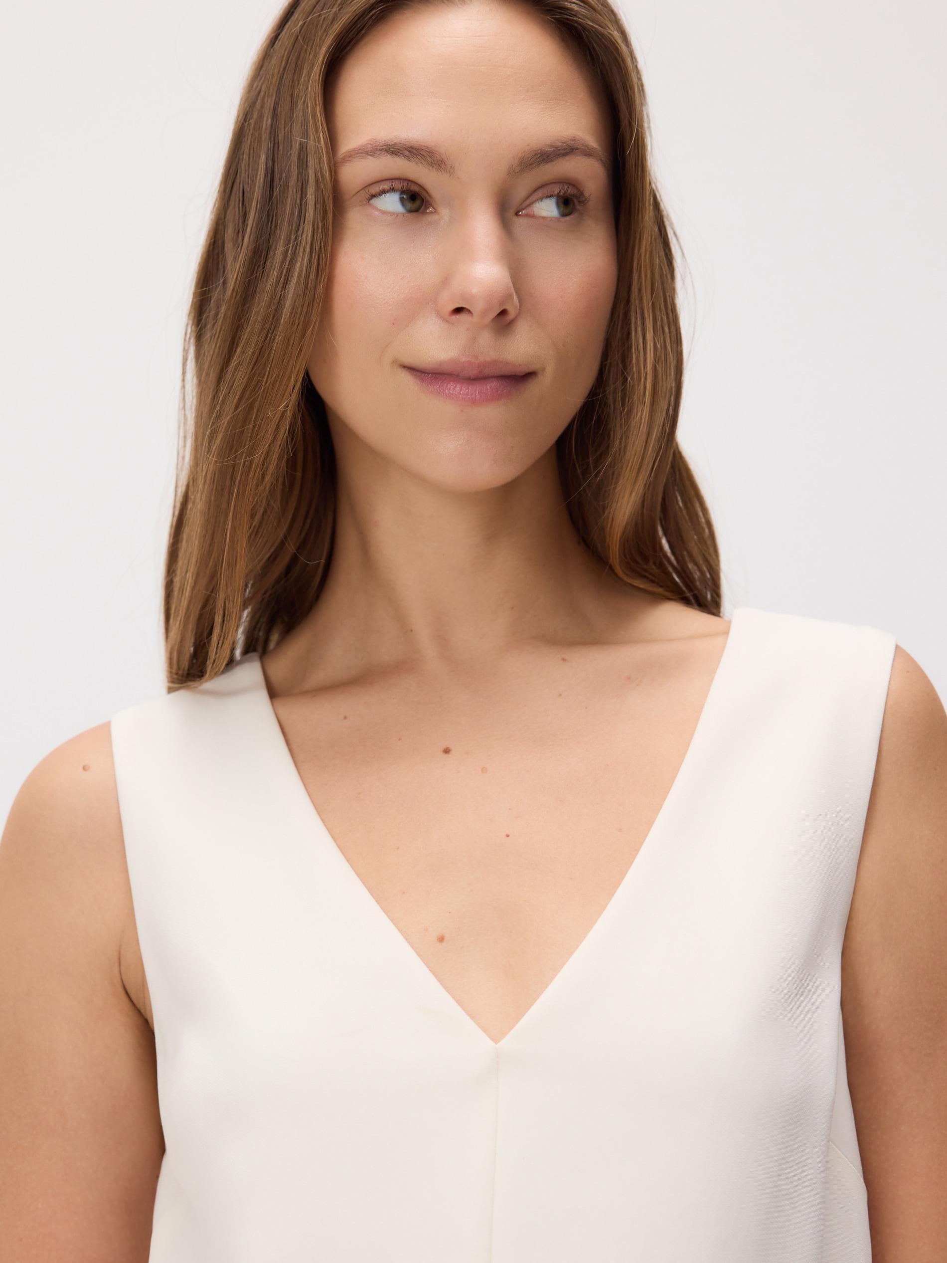 Cream Vest-Cut Top, , large image number 3