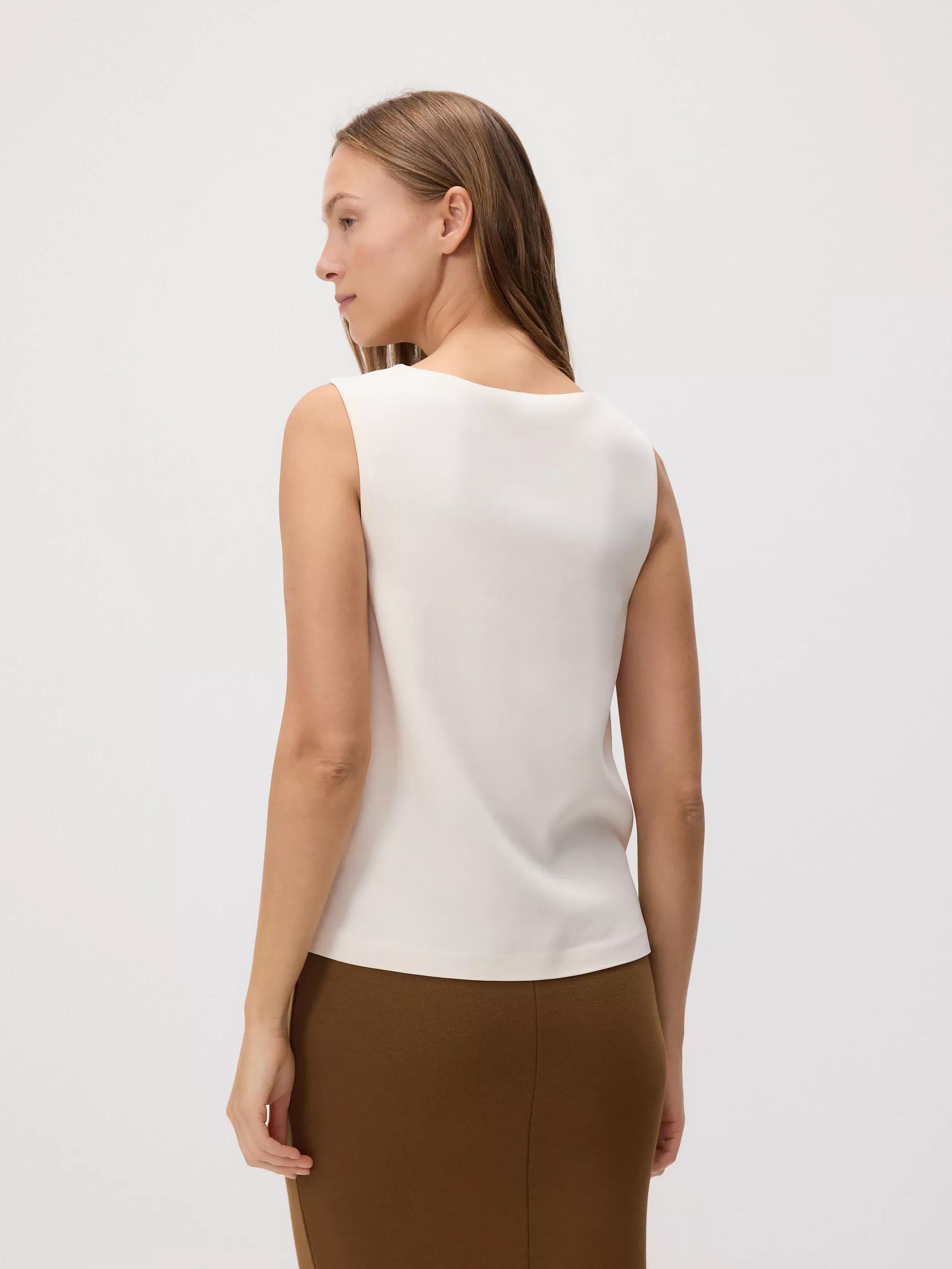 Cream Vest-Cut Top, , large image number 4