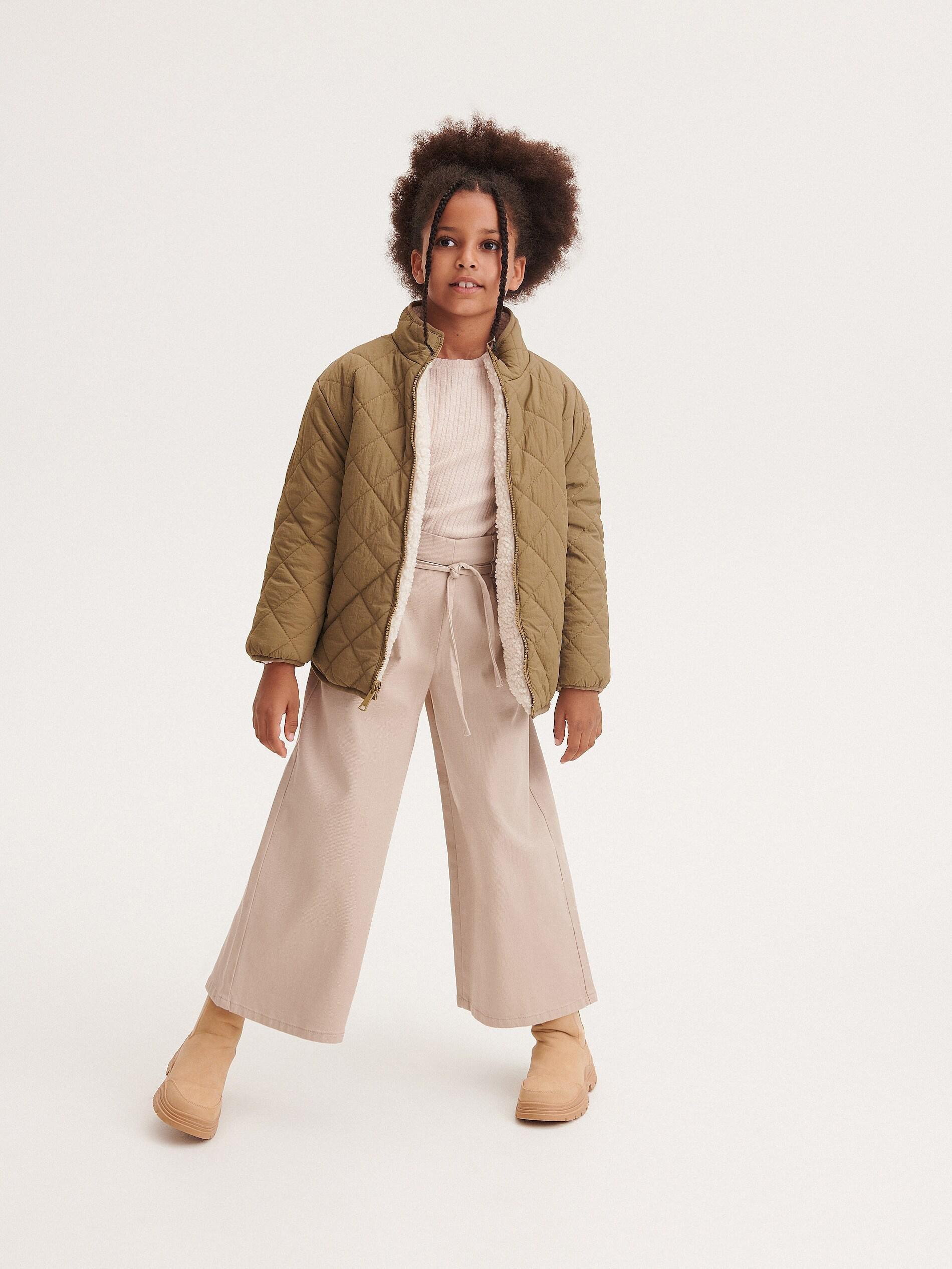 Green Reversible Jacket With Insulation, Kids Girls, , large image number 0
