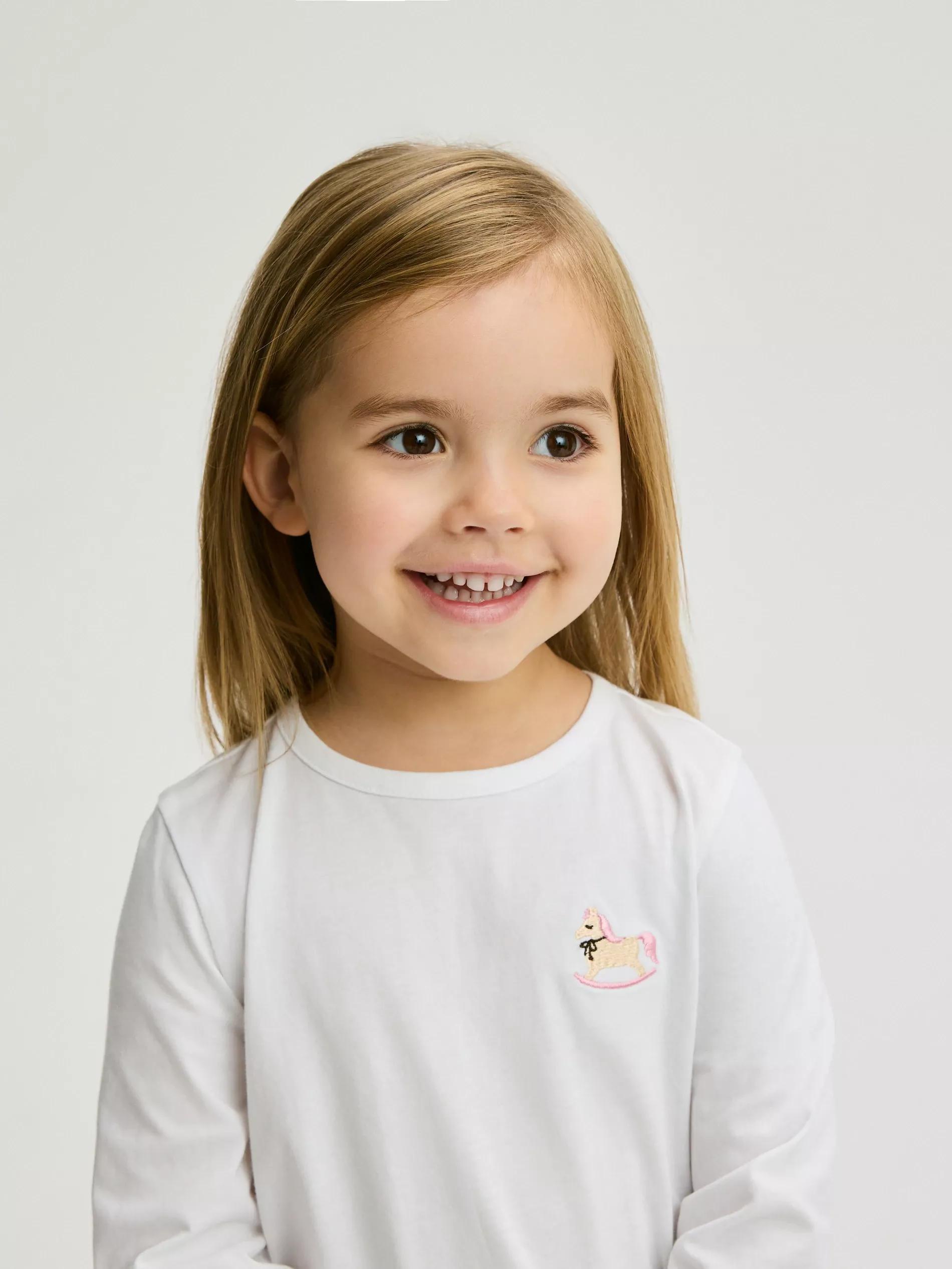 Cream Embroidered Tee 2-Pack, Ivory, large image number 2