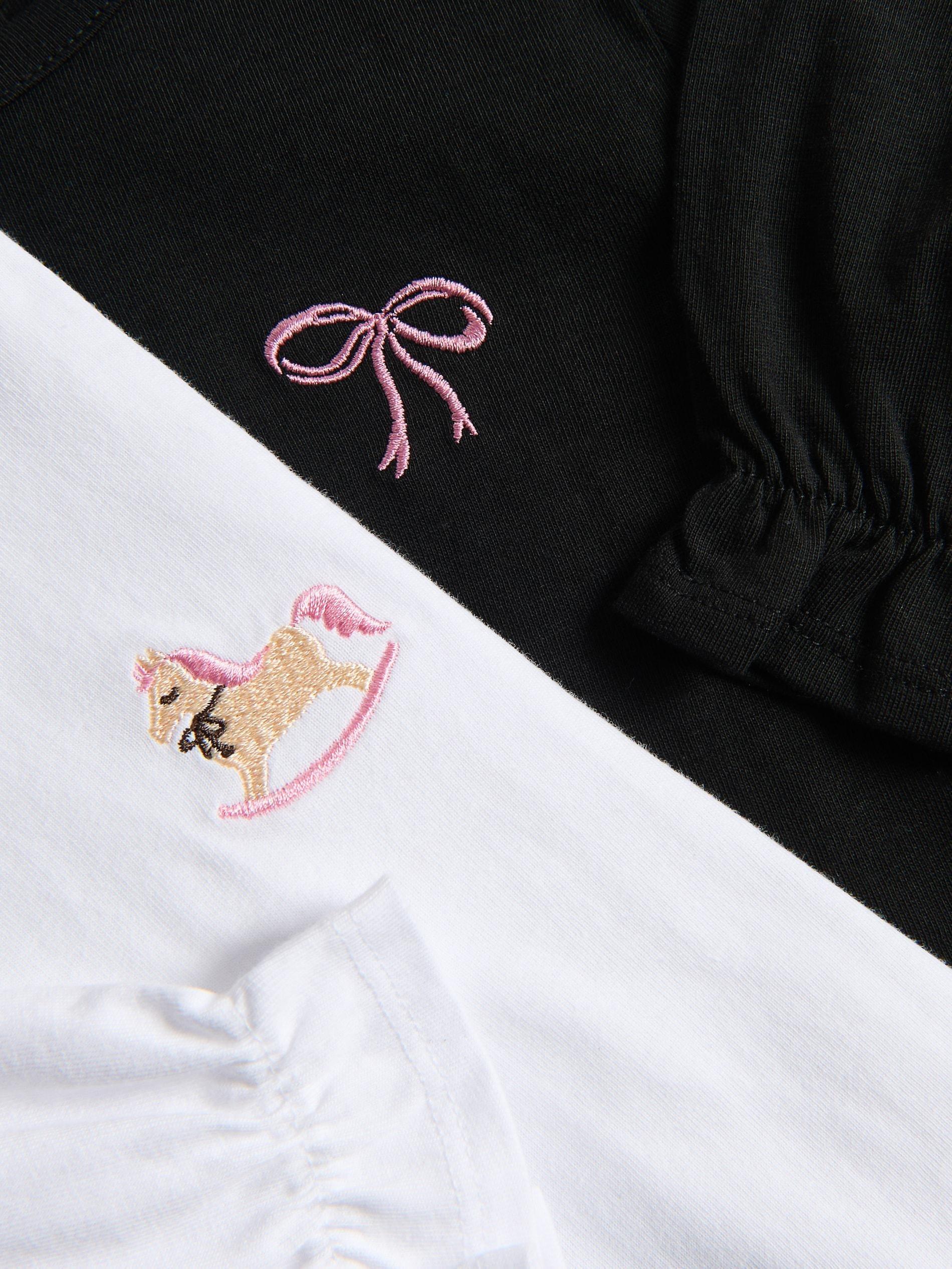 Cream Embroidered Tee 2-Pack, Ivory, large image number 4