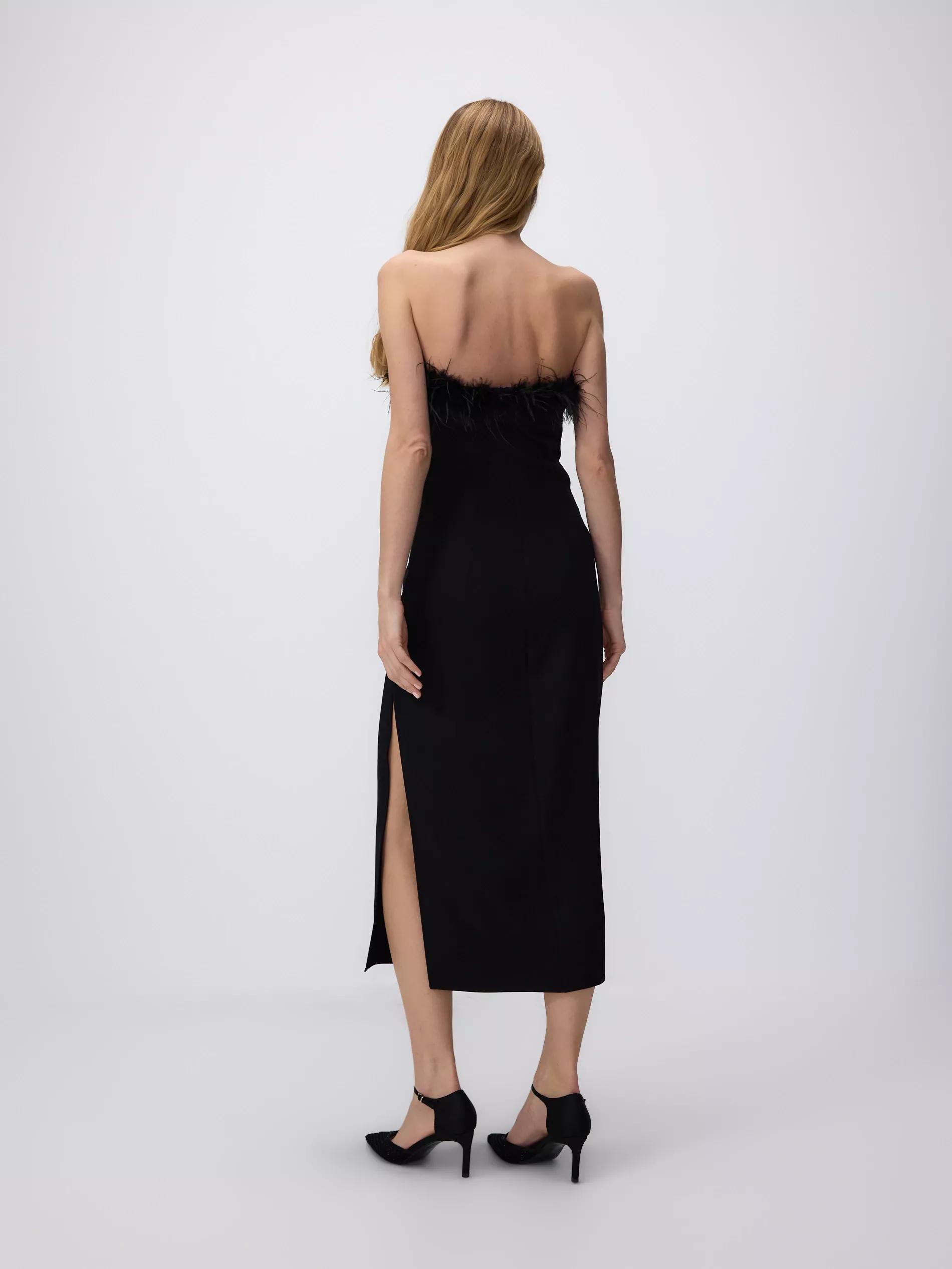 Black Sleeveless Detailed Midi Dress, , large image number 5