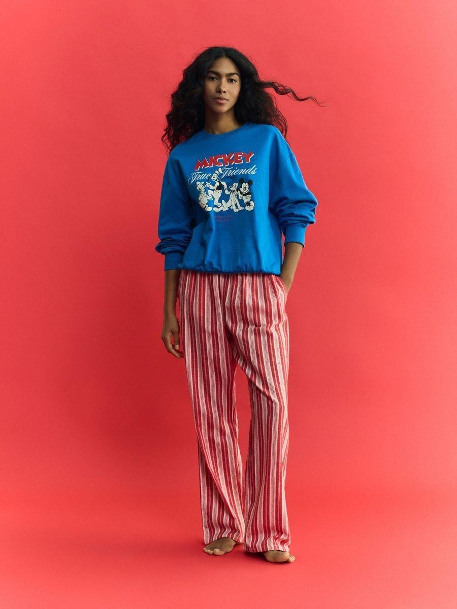 Blue Mickey Mouse Cotton Pyjama Set, Blue, large image number 0