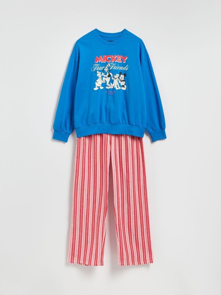 Blue Mickey Mouse Cotton Pyjama Set, Blue, large image number 2