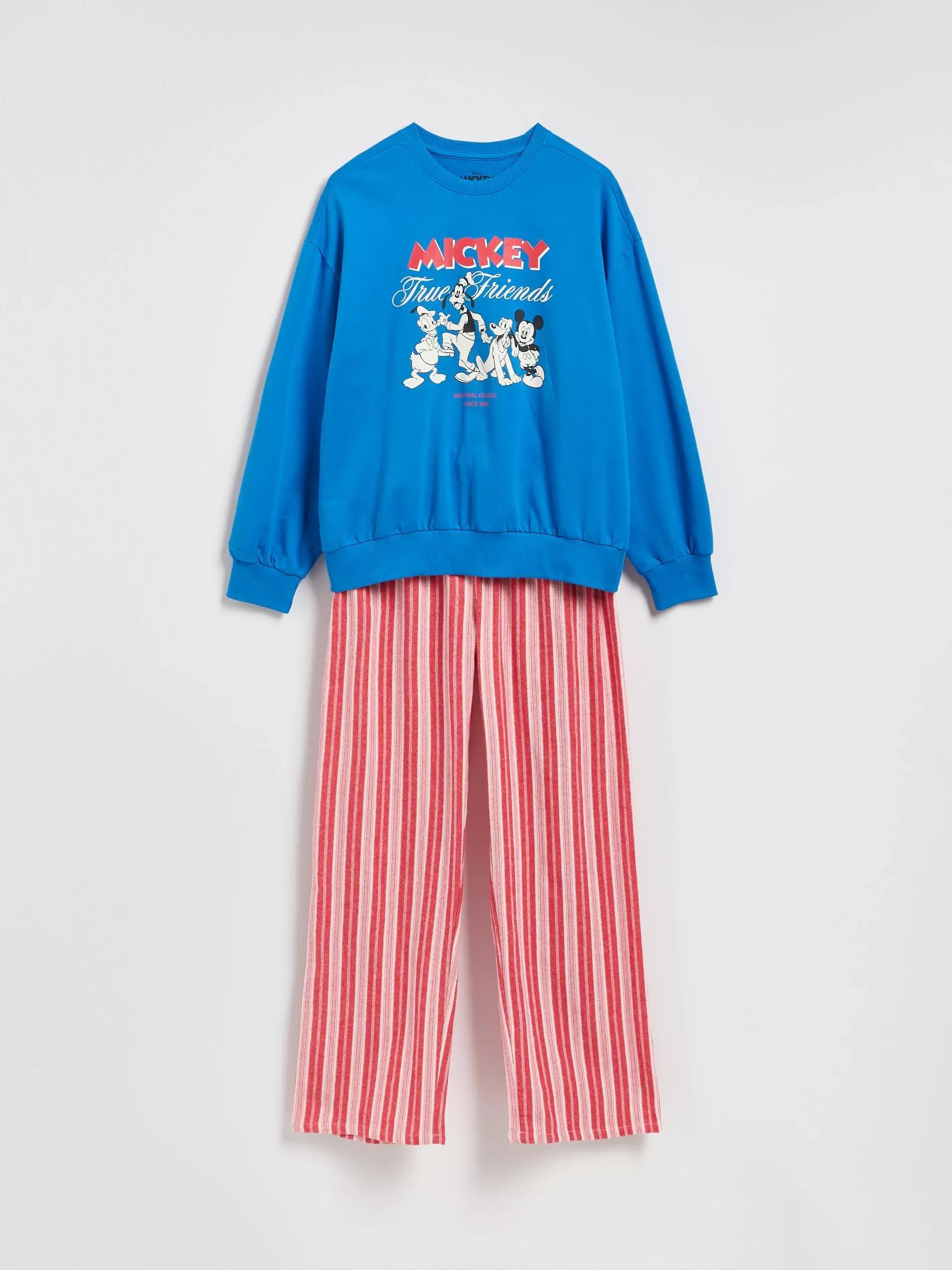 Blue Mickey Mouse Cotton Pyjama Set, Blue, large image number 4