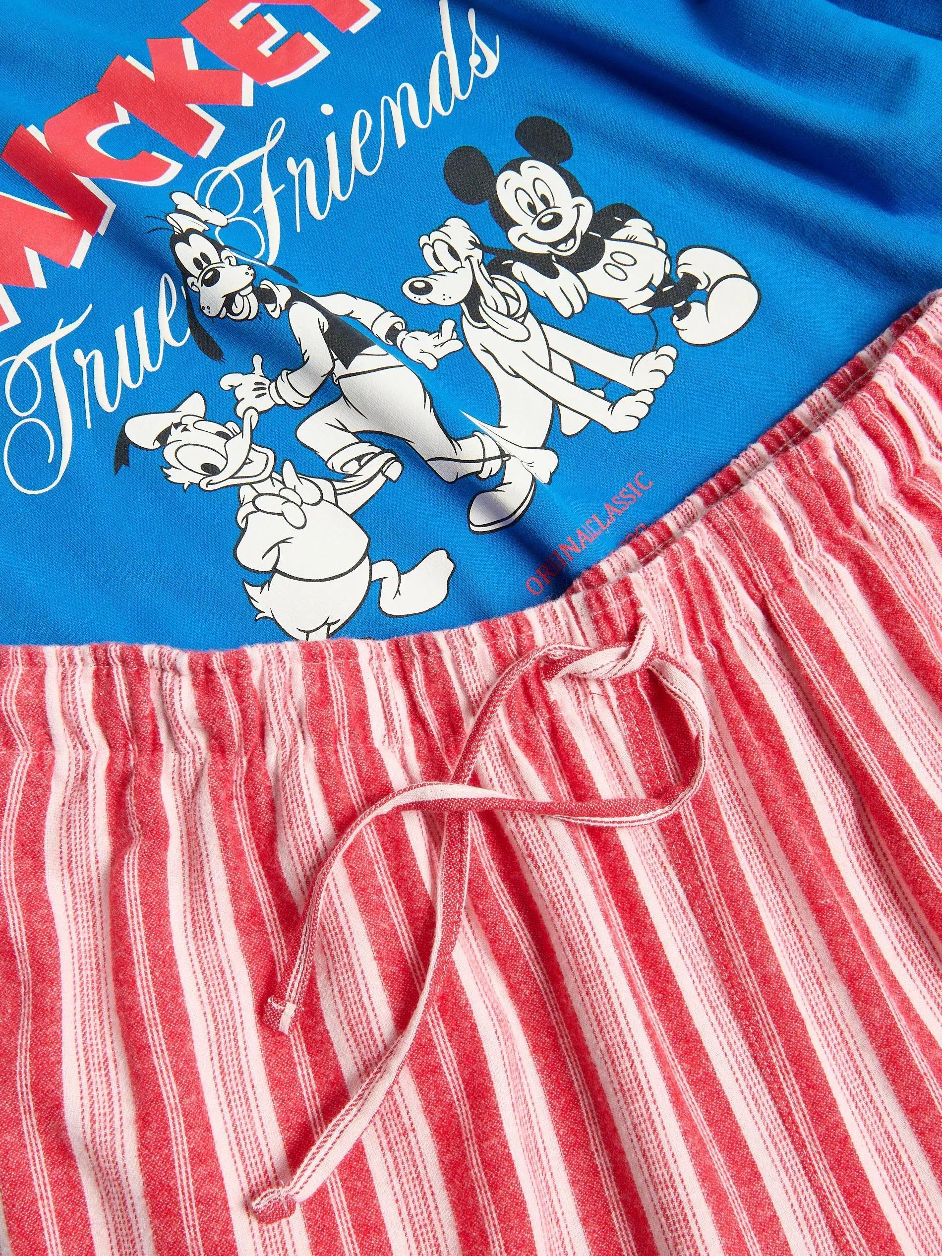 Blue Mickey Mouse Cotton Pyjama Set, Blue, large image number 5