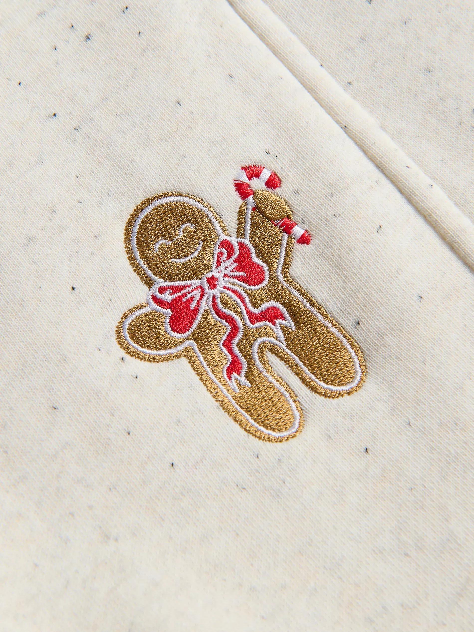 Cream Sweatpants With Christmas Embroidery Detail, Ivory, large image number 3